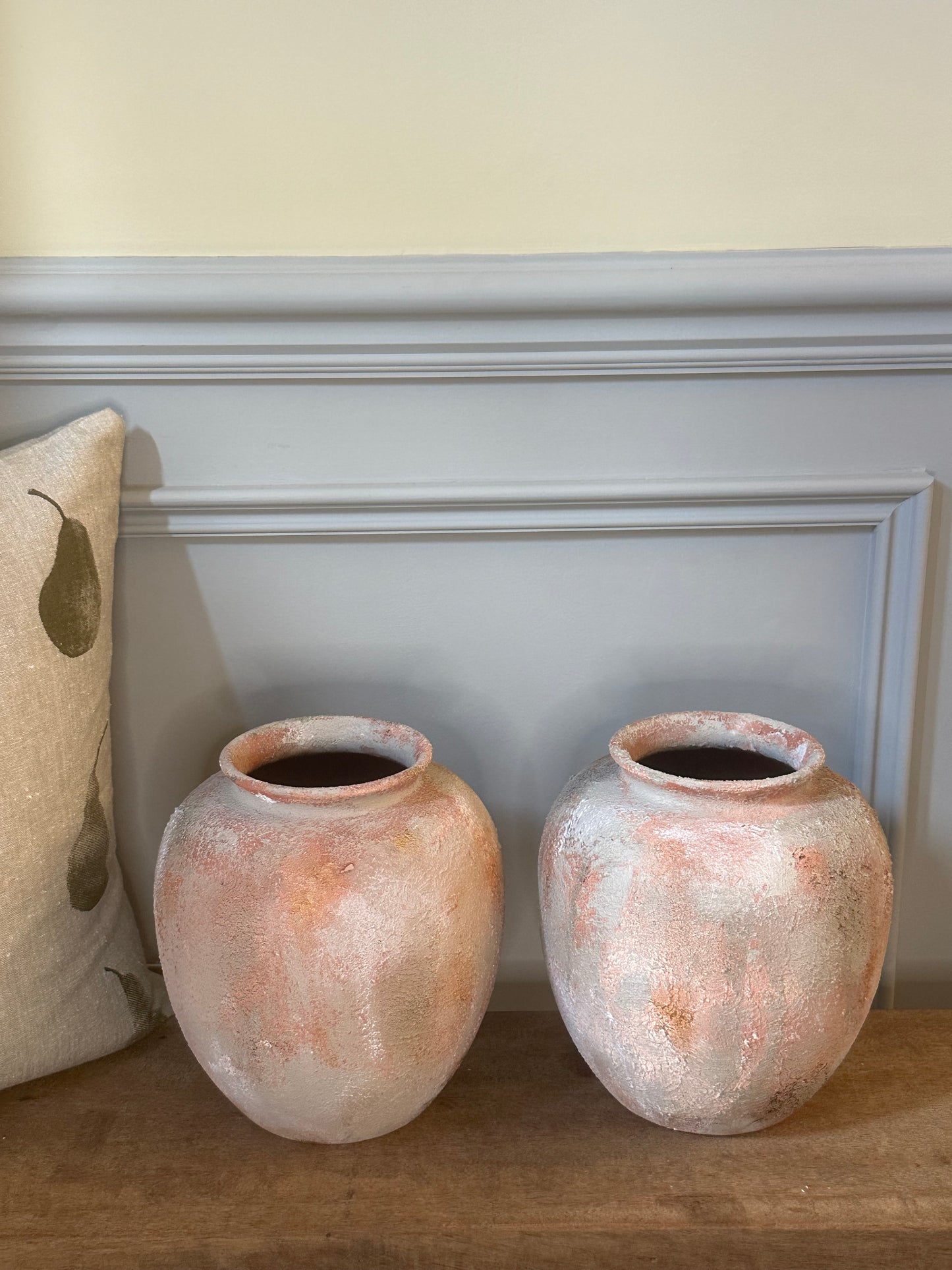 Terracotta Set of Two Rustic Vases