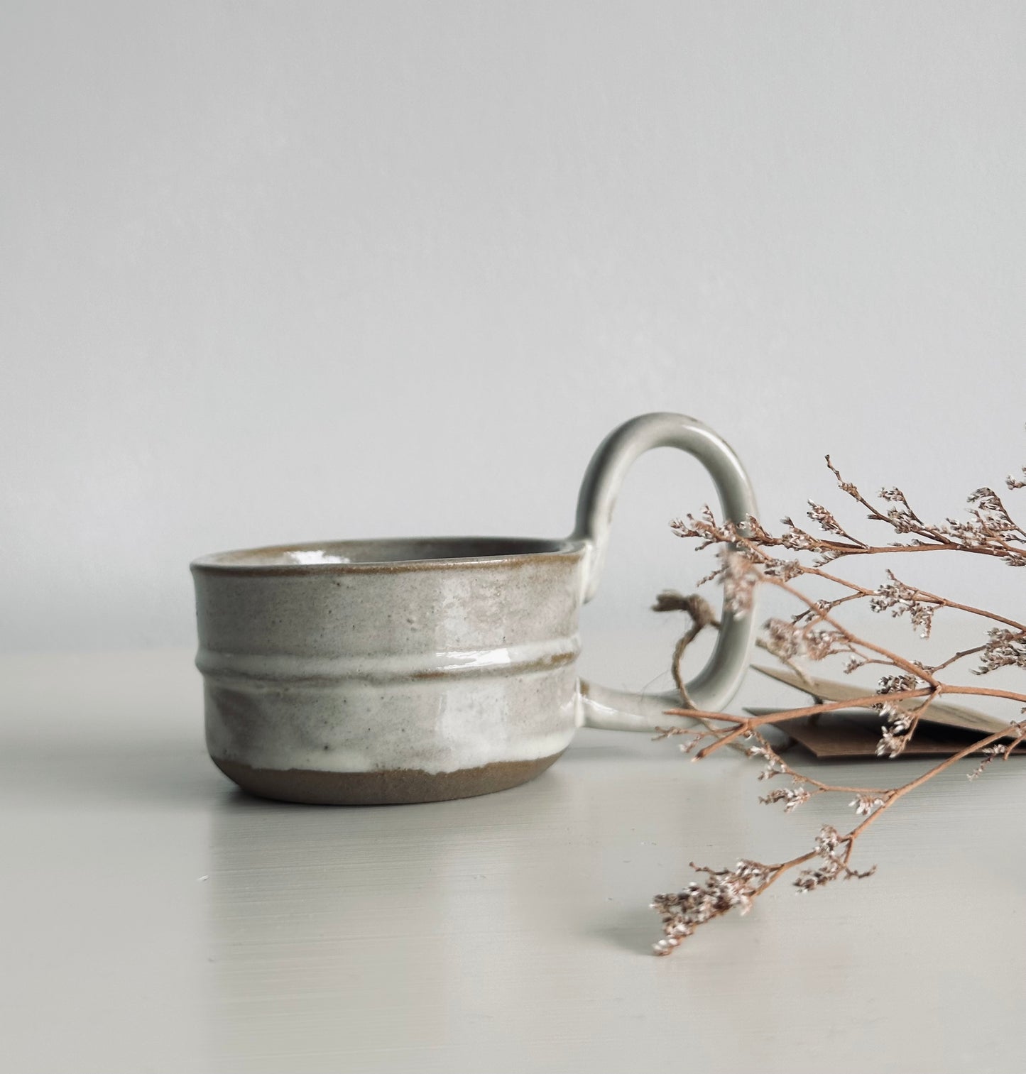 Stoneware Candle Cup- Milk White