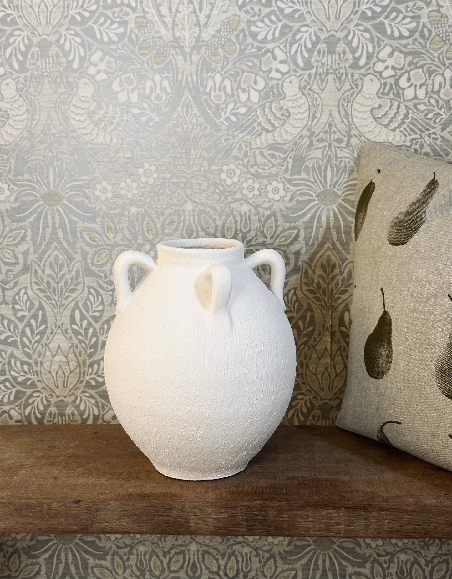 Large Contemporary White Toby Vase