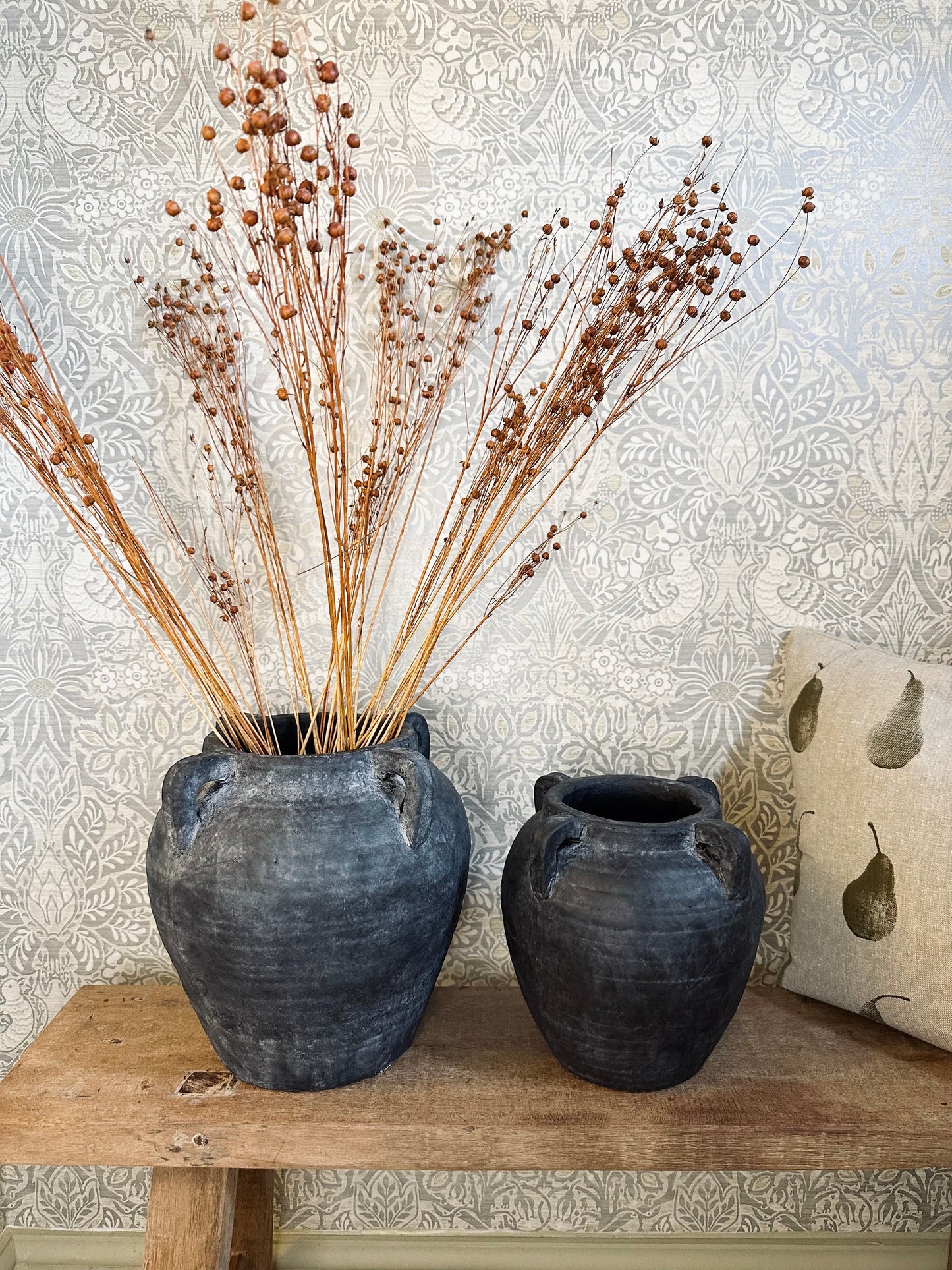 Large Black Stone Rustic Medora Vase