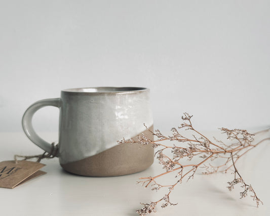 Slanted Glaze Koko Mug- Milk White