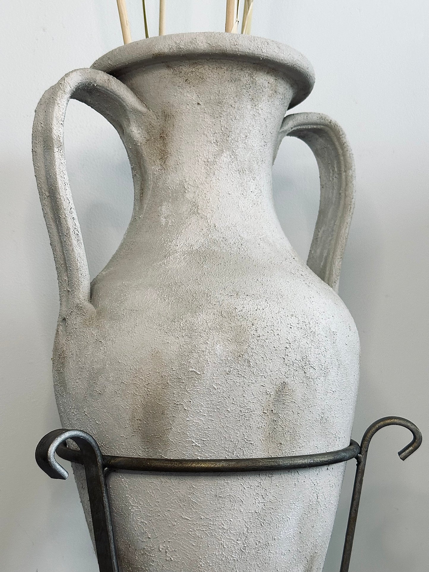 Rustic Tall Vase in Stand