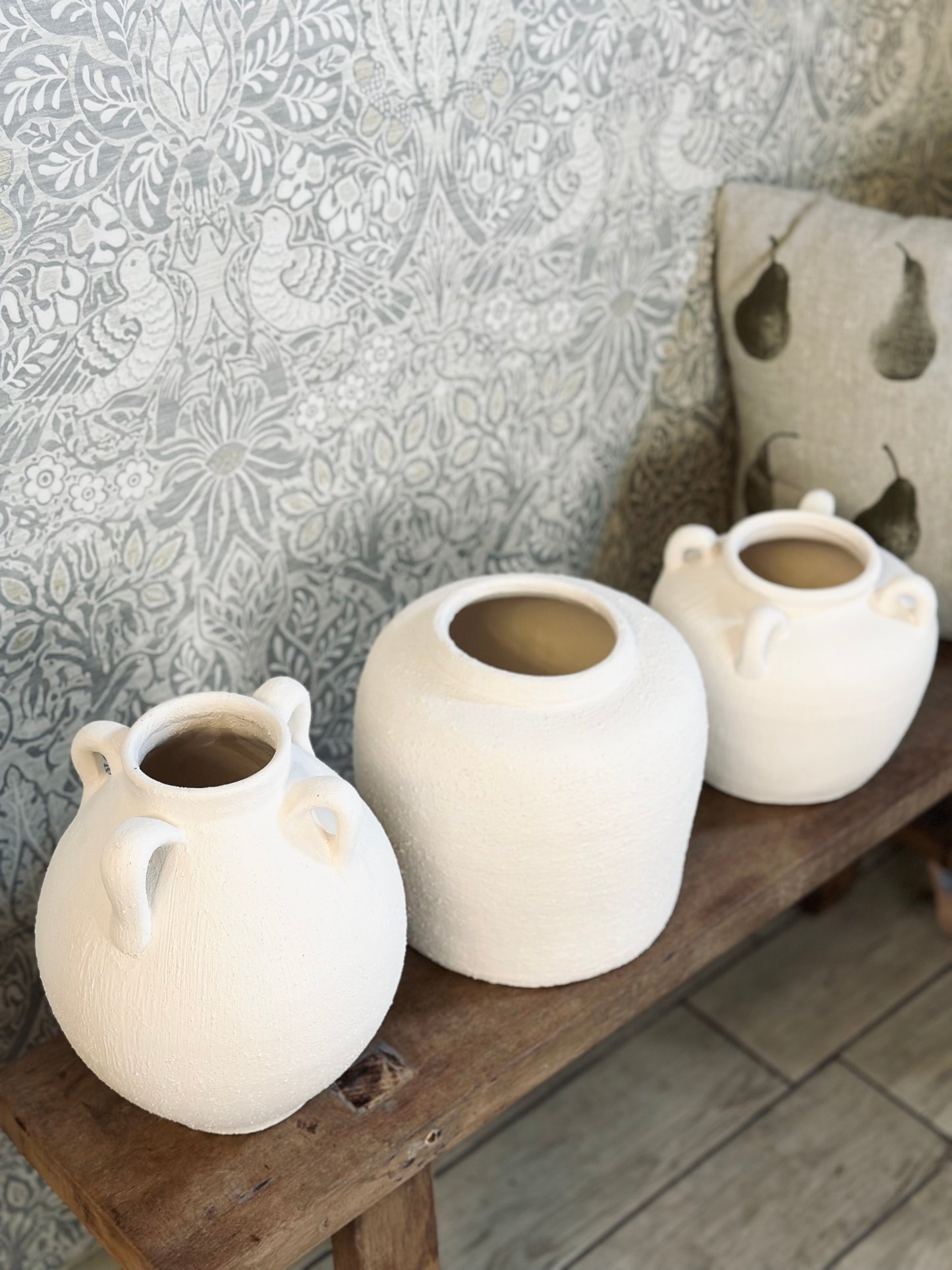 Small Contemporary White Toby Vase