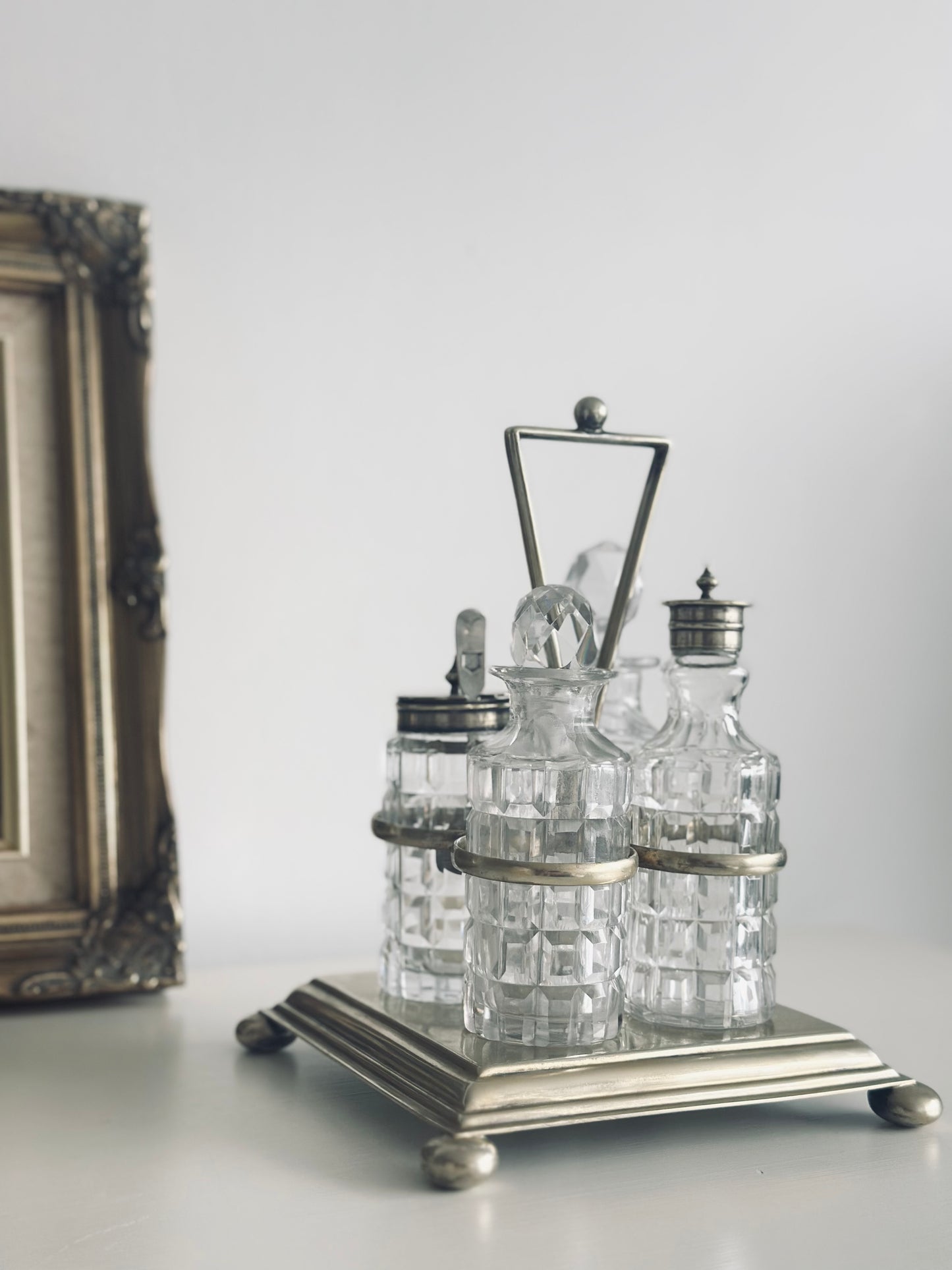 Stunning Vintage Cut Glass Bottle Set