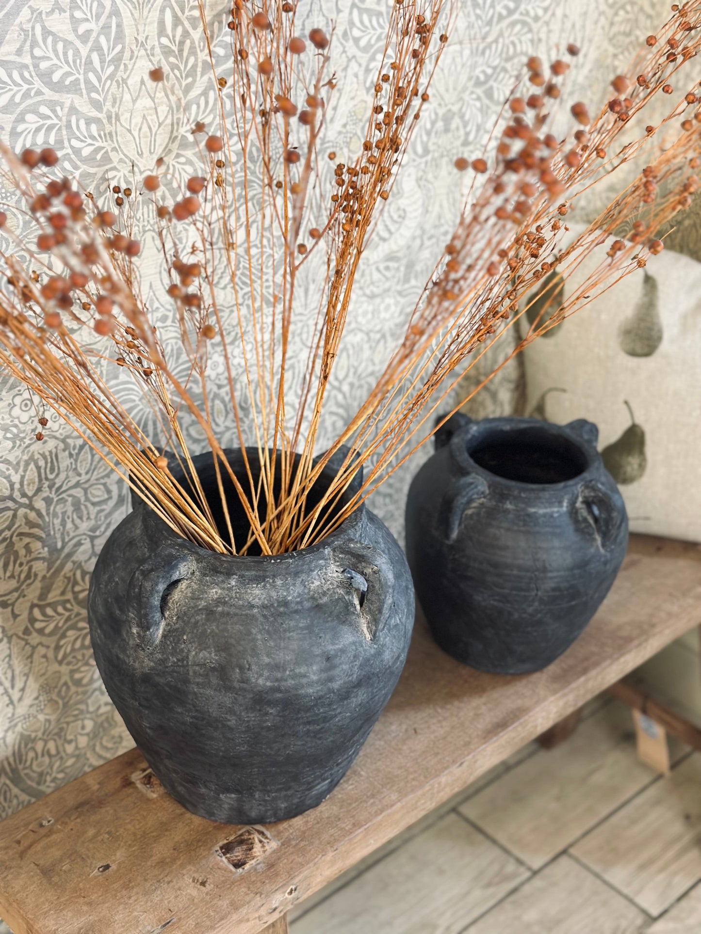 Small Black Stone Rustic Medora Vase