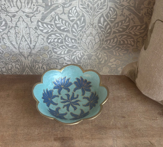 Vintage Brass Flower Bowl