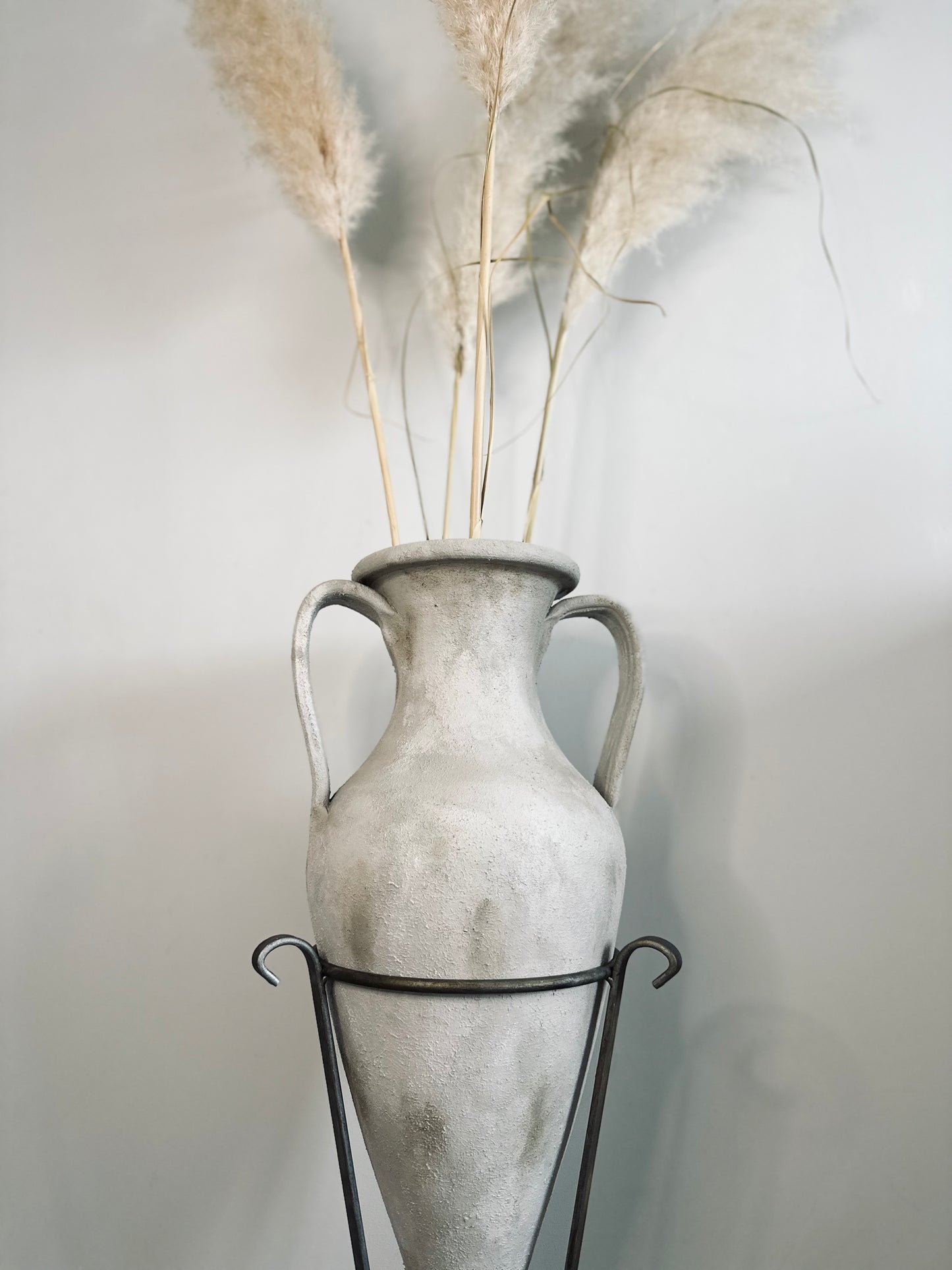 Rustic Tall Vase in Stand