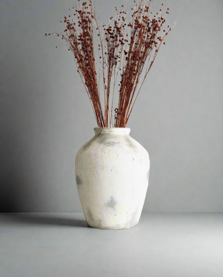 Cream Stone Vase