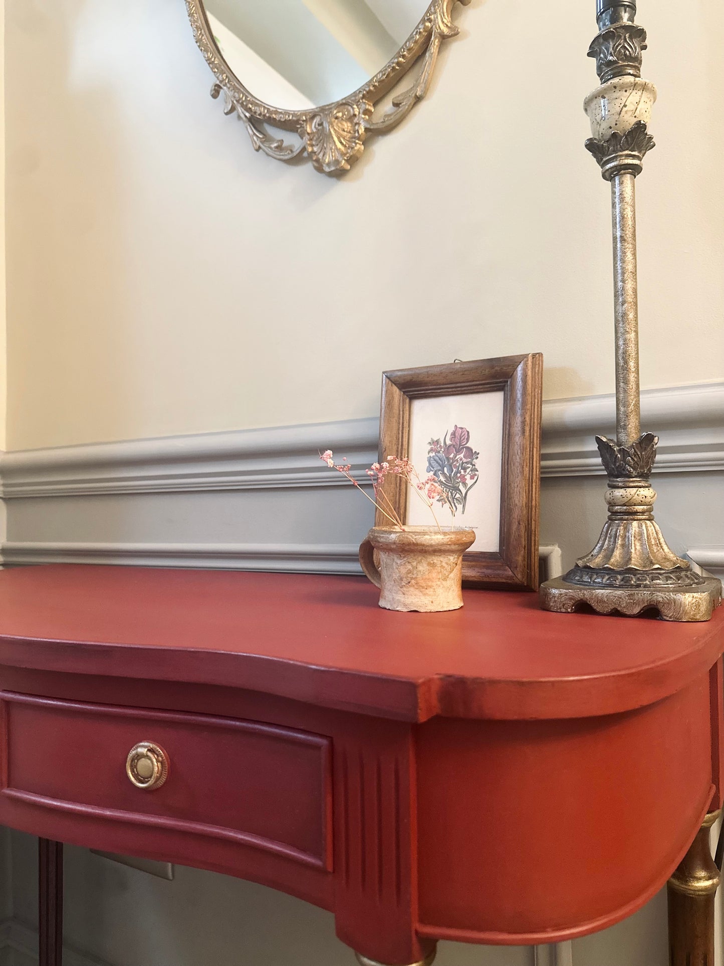 Vintage Red Console Table