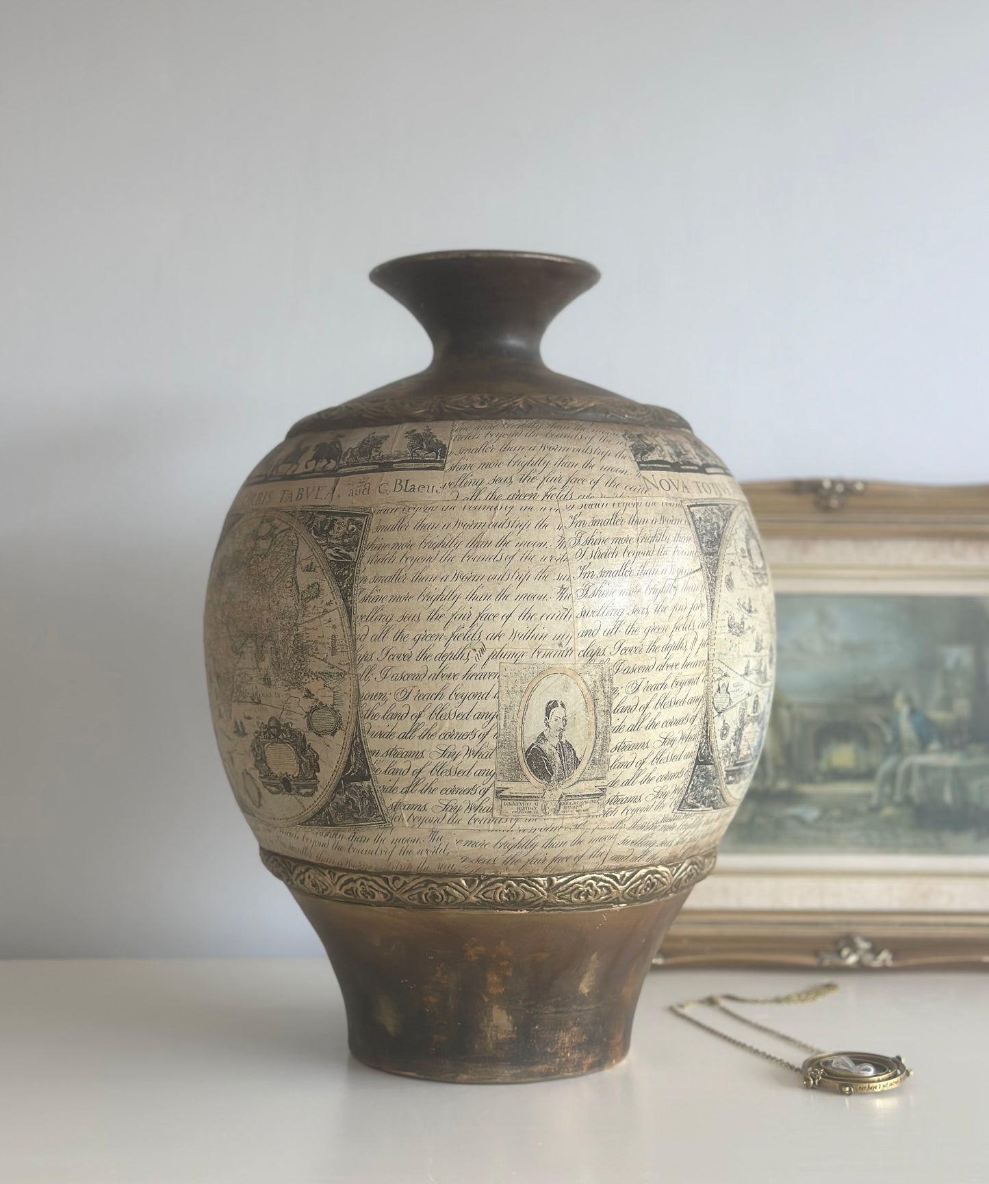 Greek Inspired Unique Script Vase