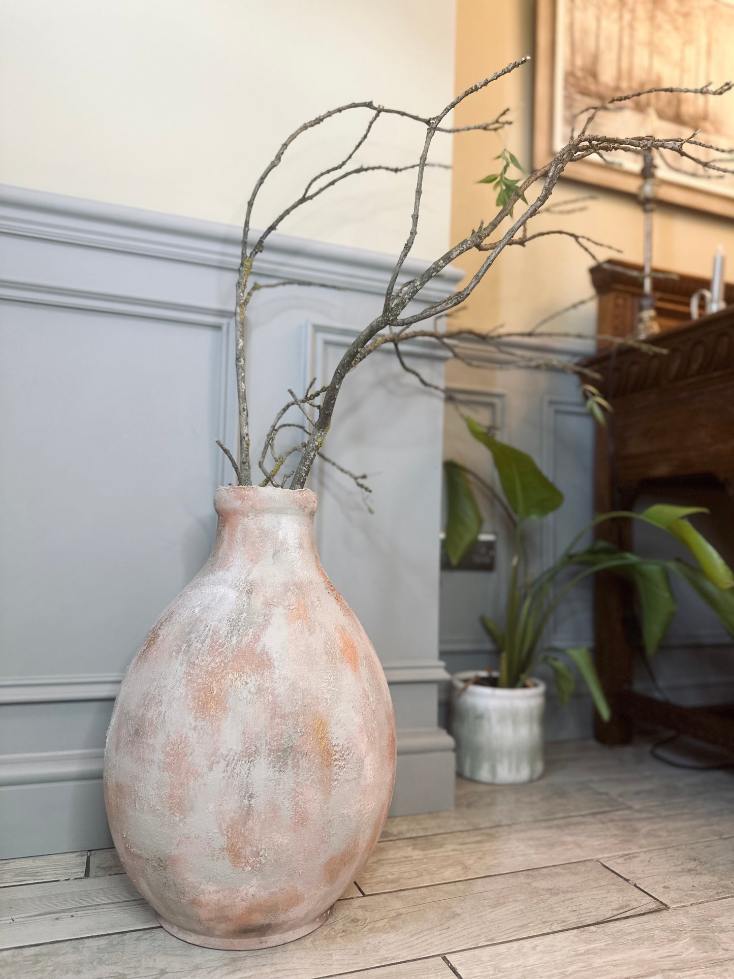 Large Heavy Rustic Terracotta Vase