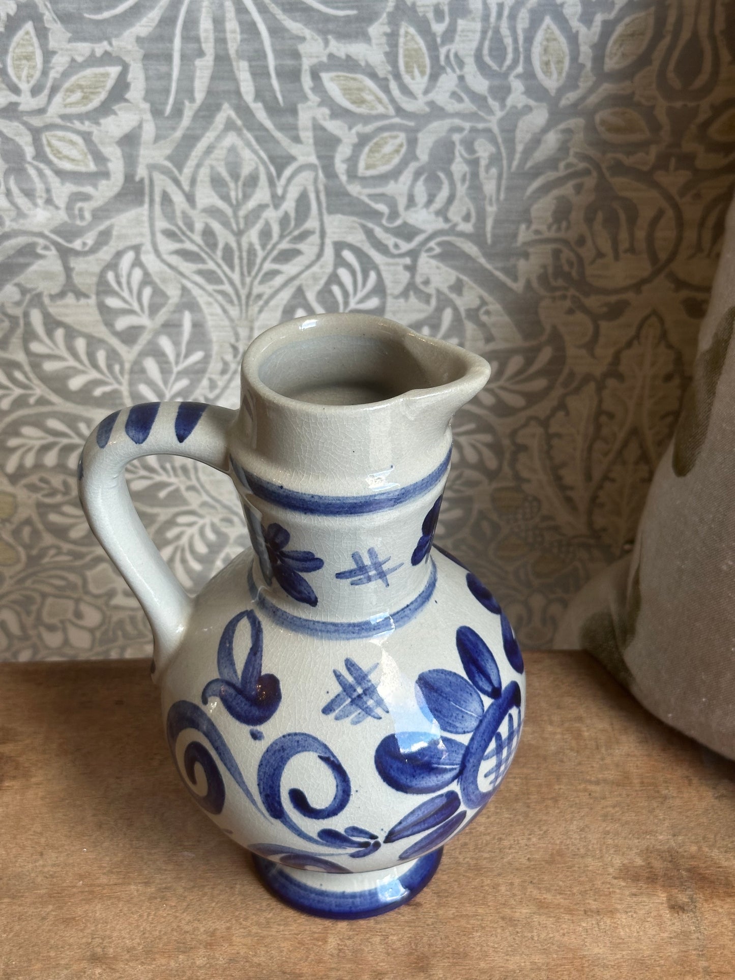 Vintage Blue and White Pottery Vase