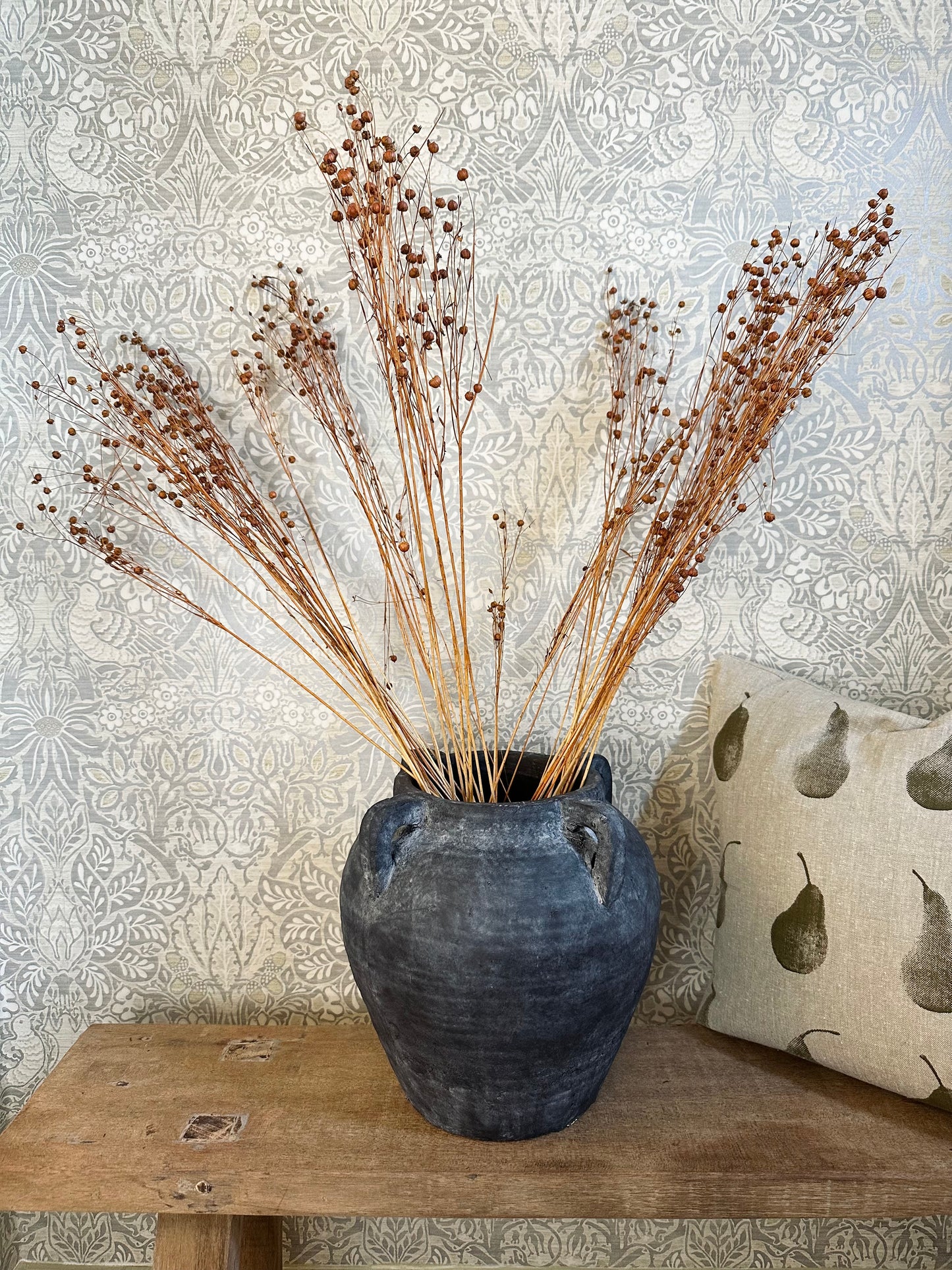 Large Black Stone Rustic Medora Vase