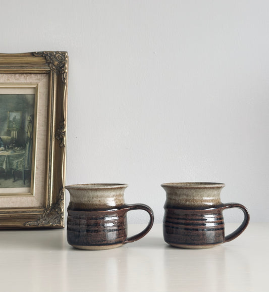 Vintage Pottery Mugs Set of Two