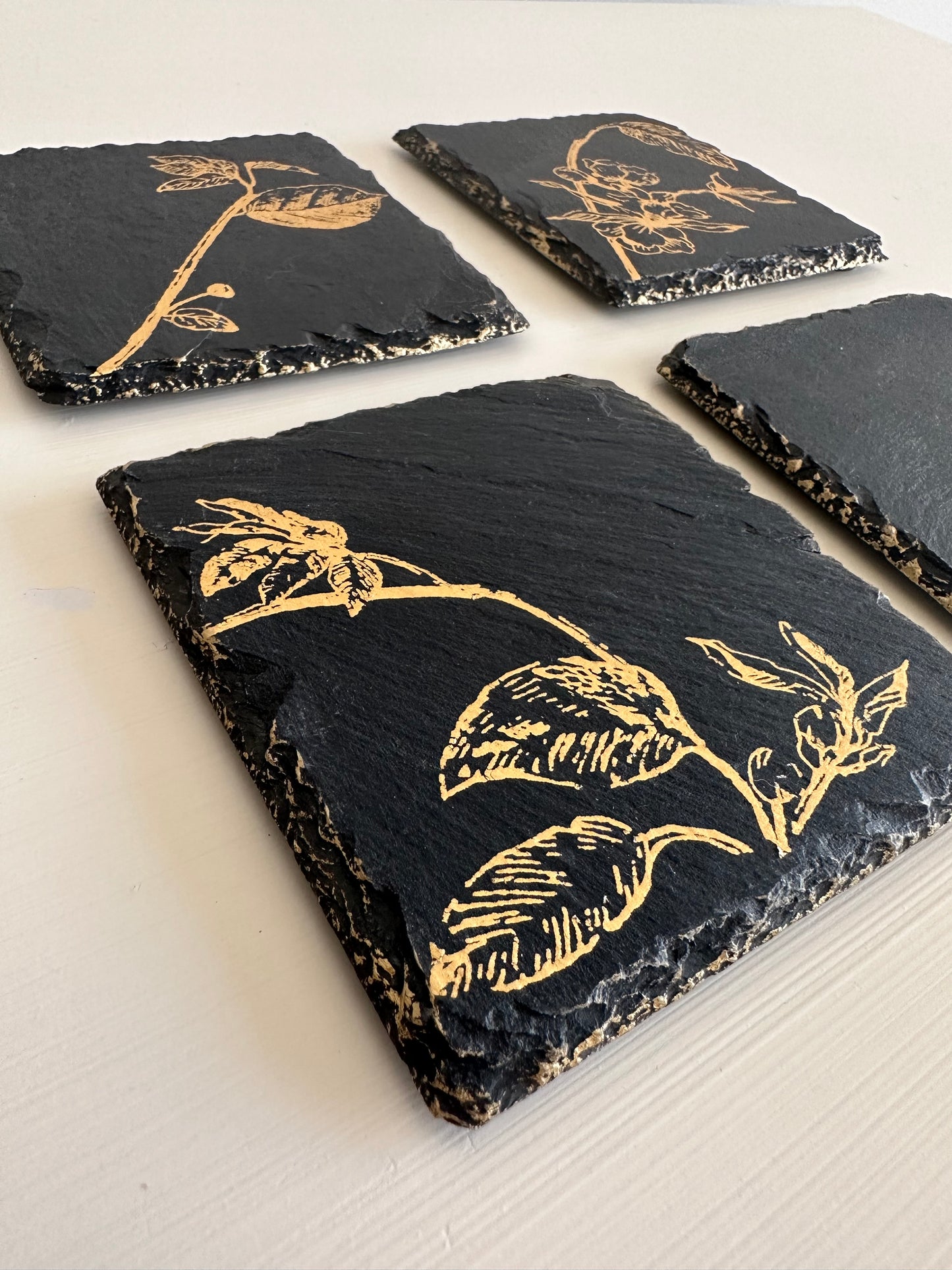 Stunning Gold Slate Coaster