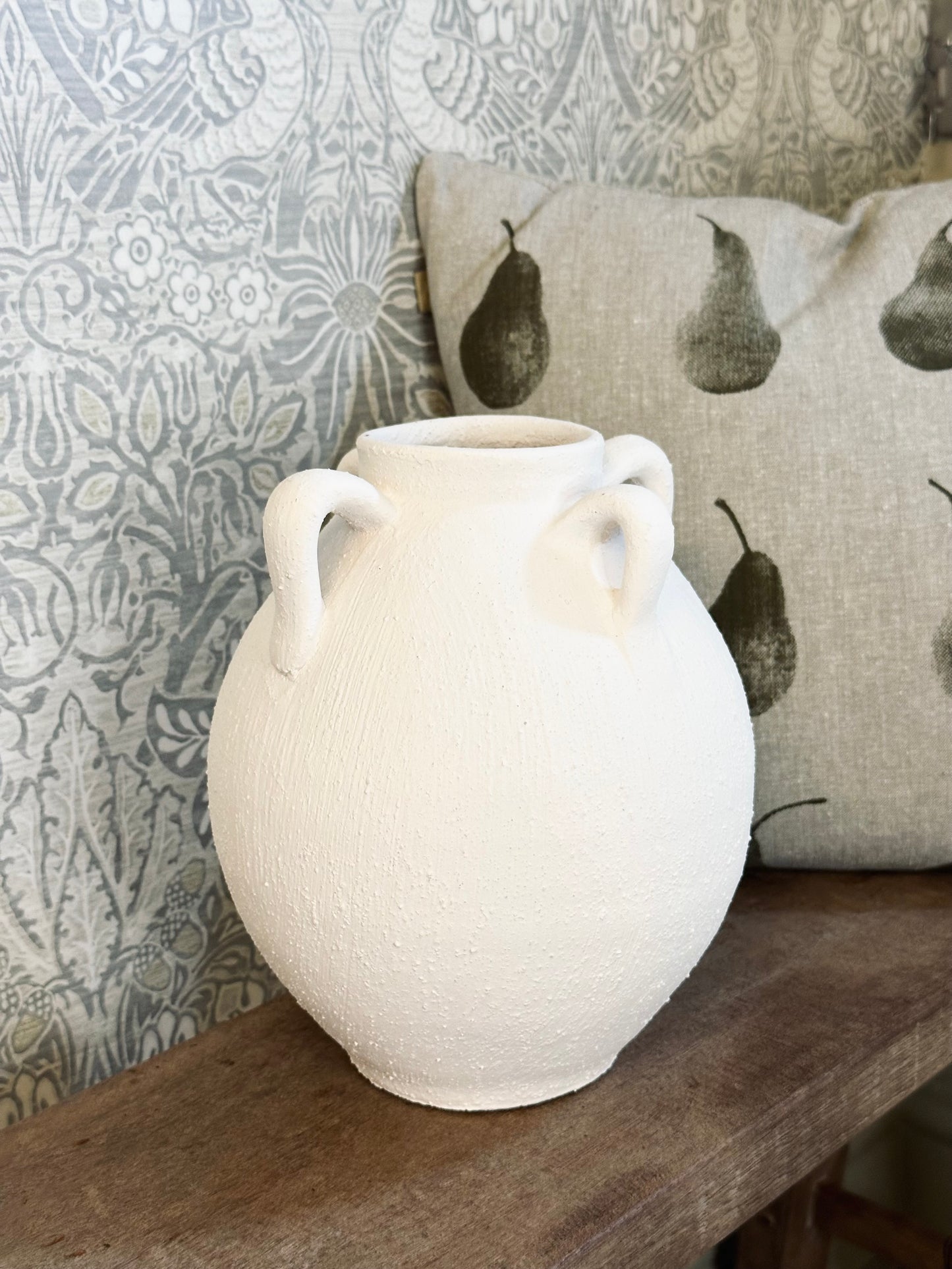Large Contemporary White Toby Vase