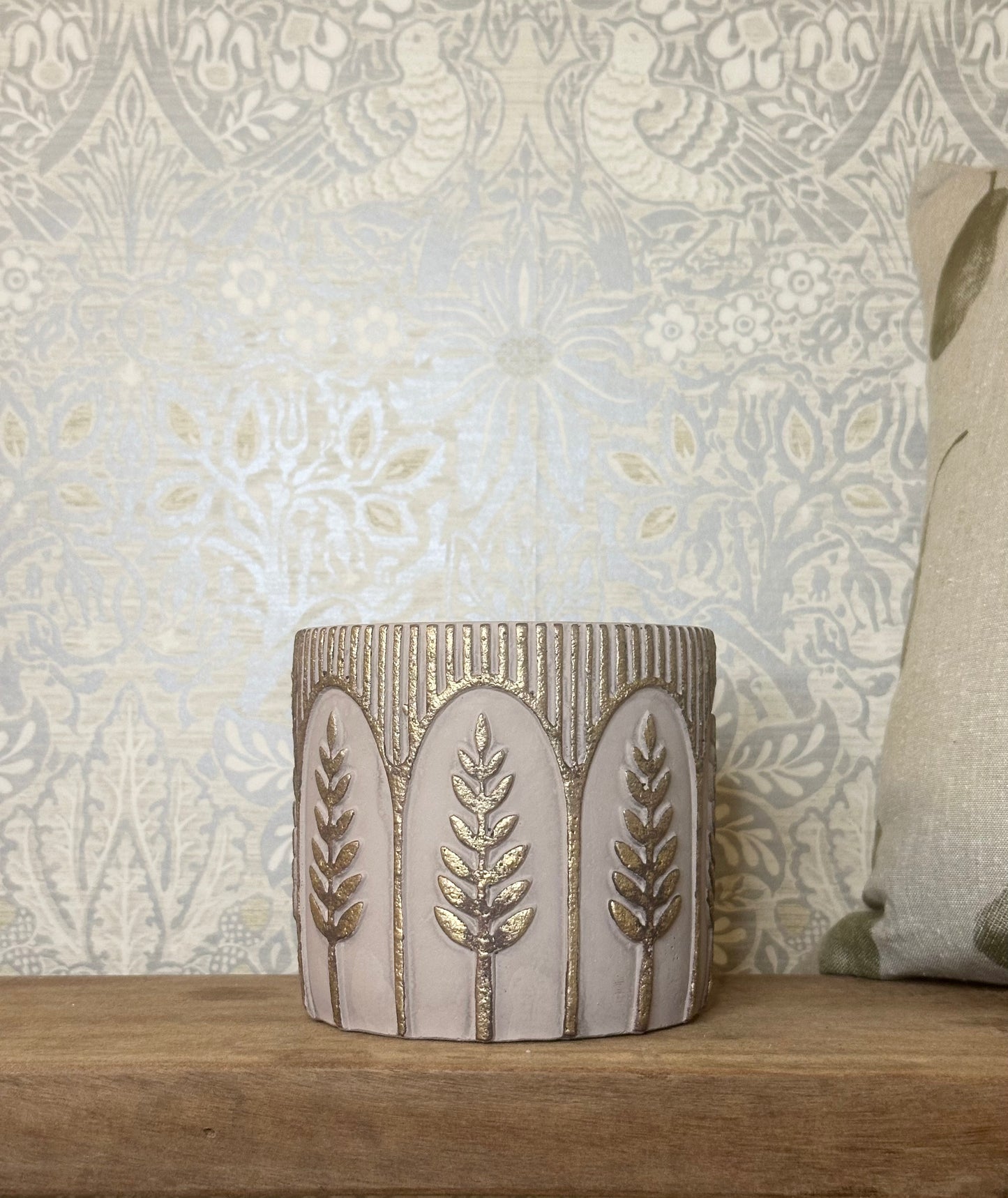 Gold Detailing Cement Planter