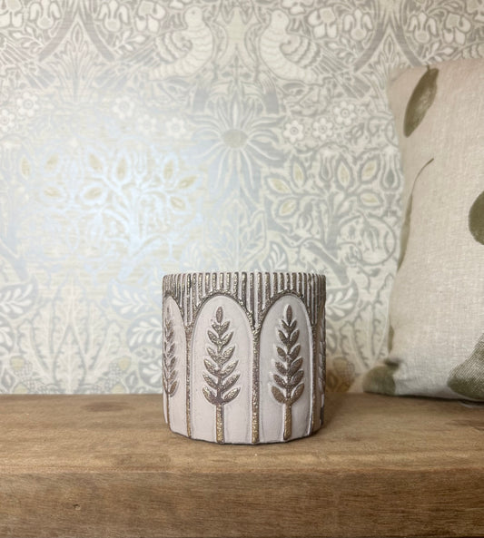 Gold Detailing Cement Planter