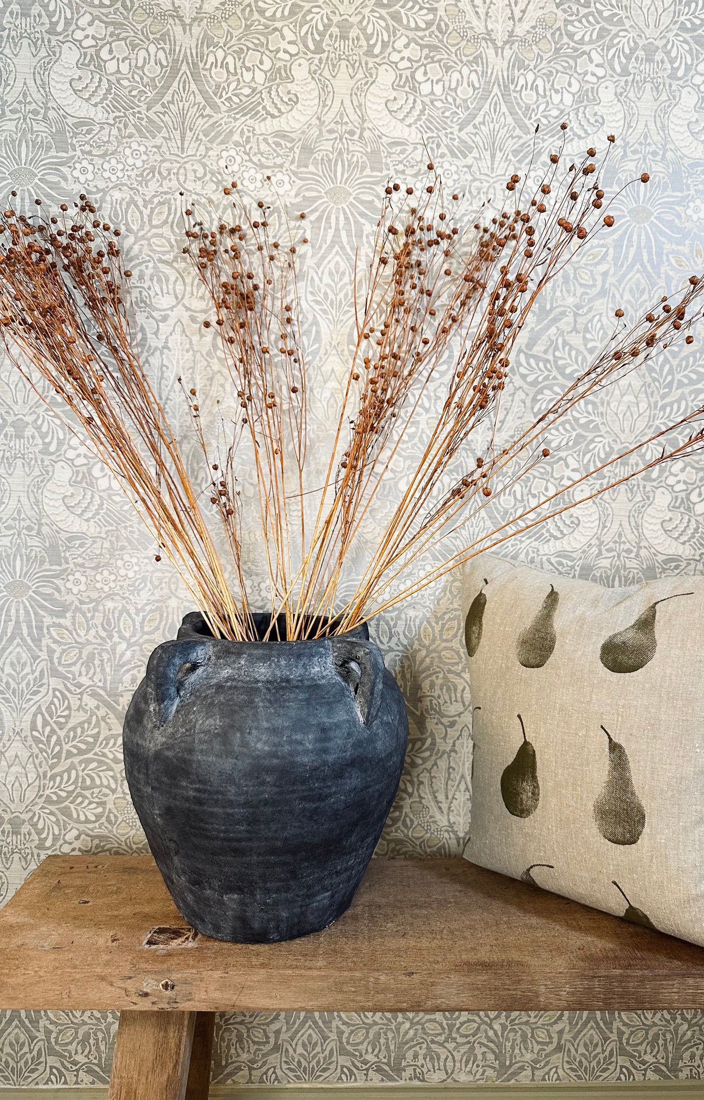 Large Black Stone Rustic Medora Vase