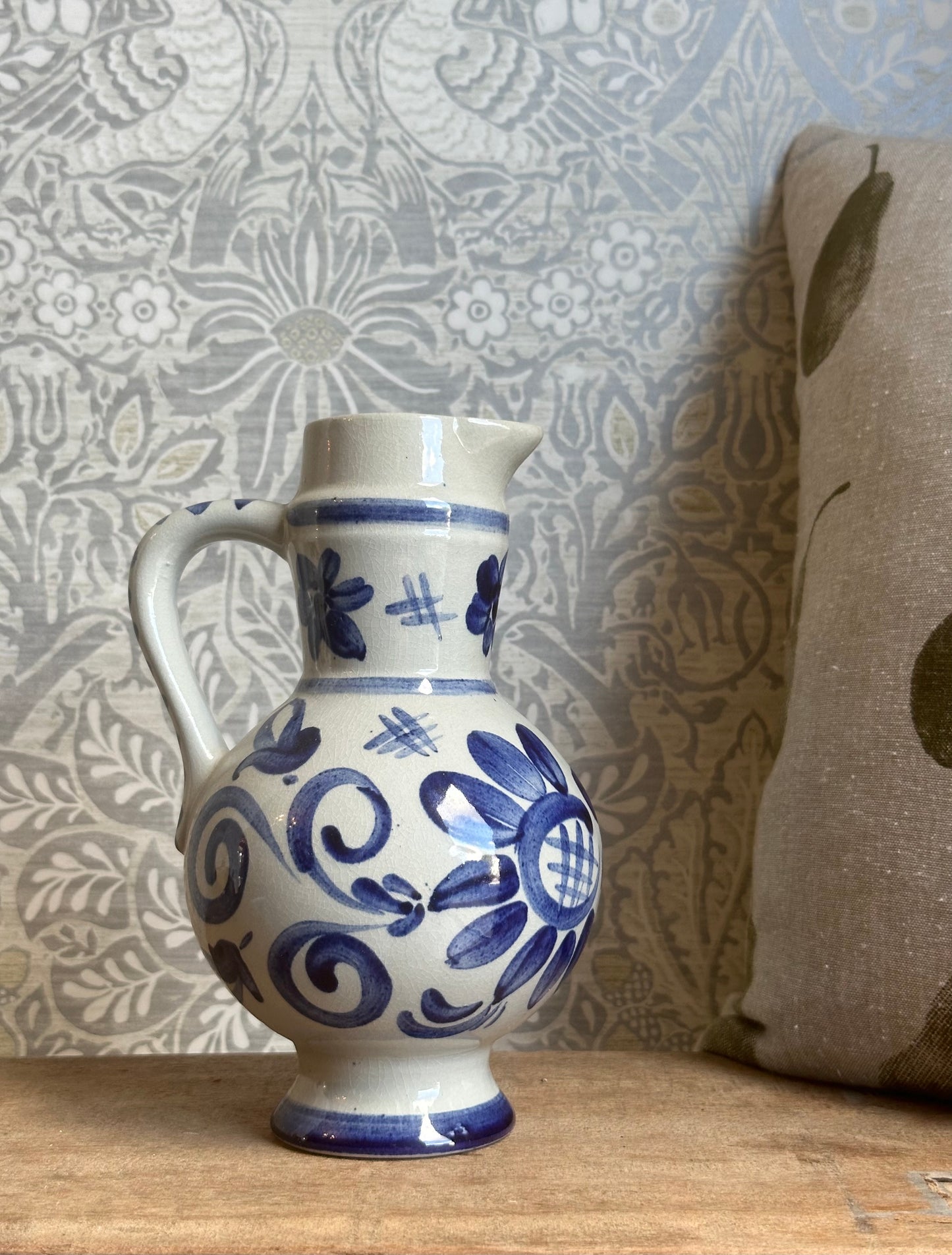 Vintage Blue and White Pottery Vase