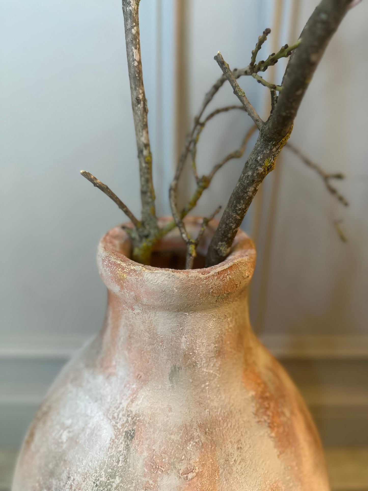 Large Heavy Rustic Terracotta Vase