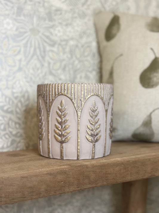 Gold Detailing Cement Planter