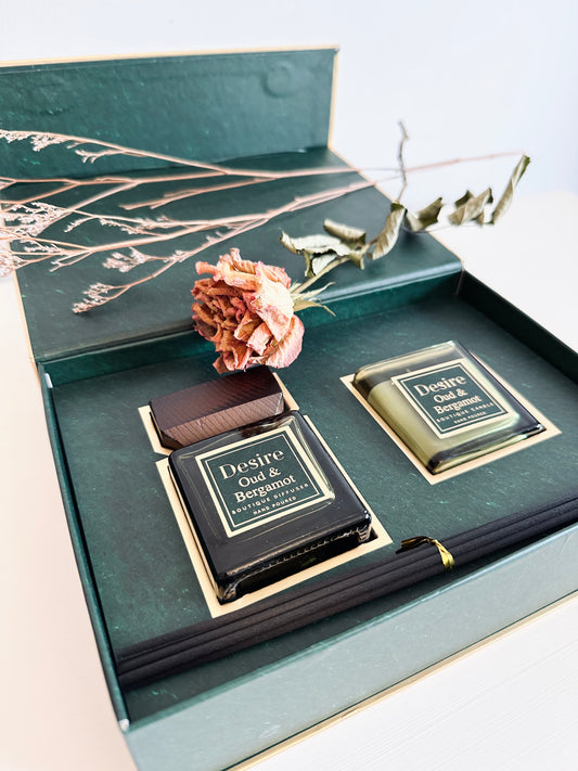 Diffuser and Candle set-Oud and Bergamot