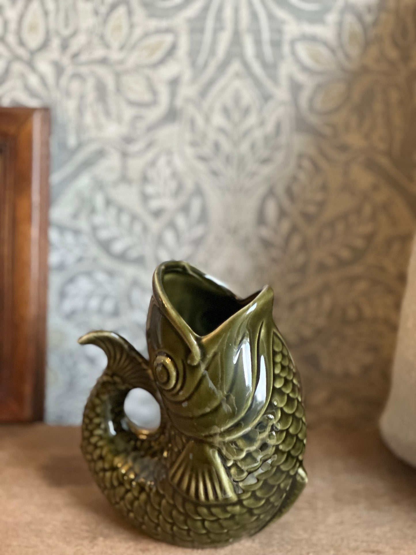 Dark Green Fish Vase