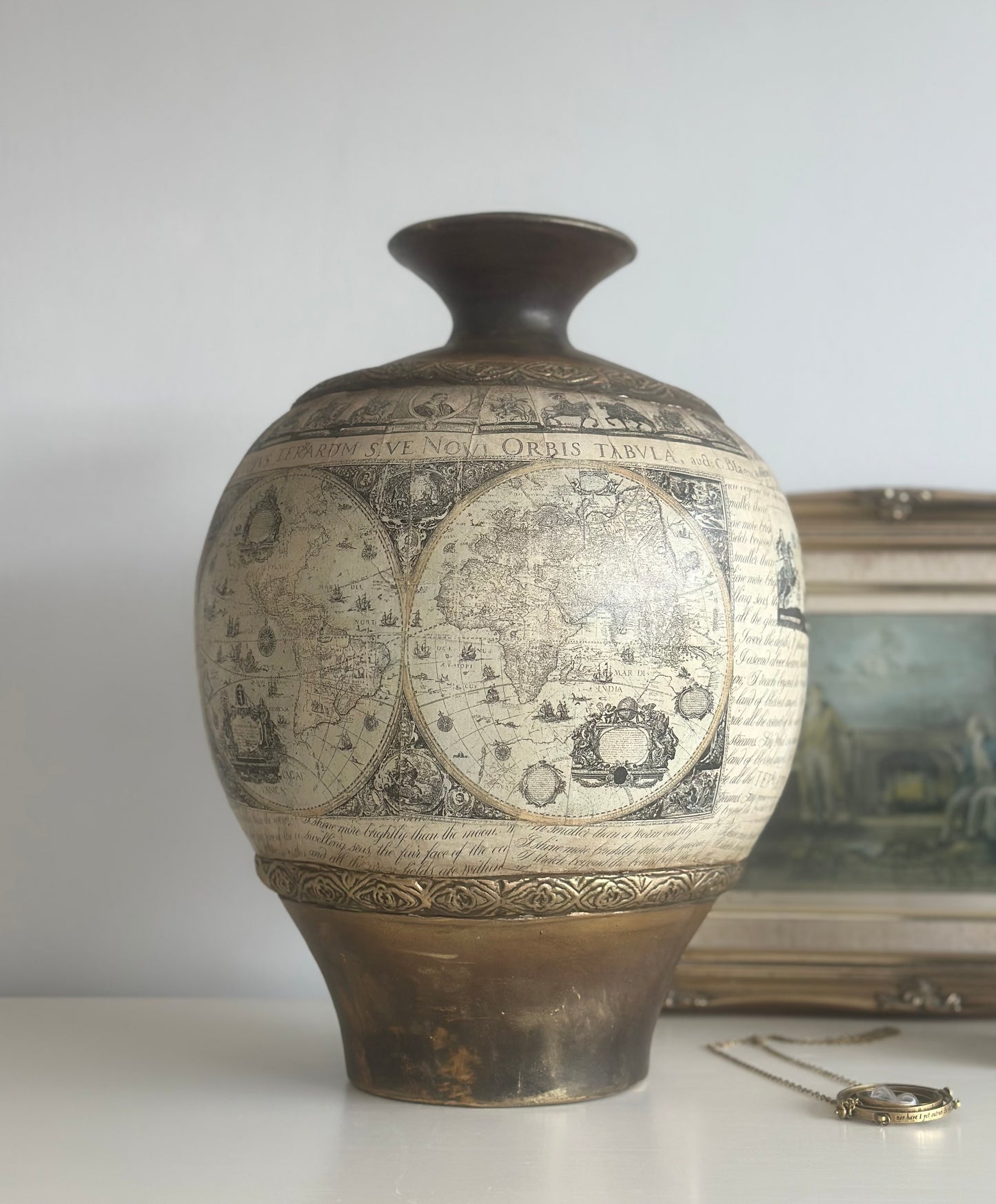Greek Inspired Unique Script Vase