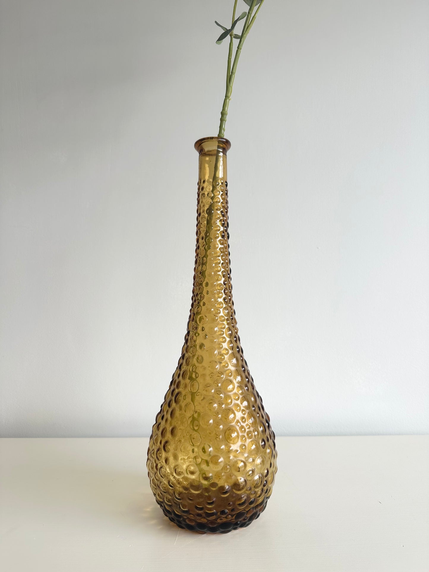 Amber Tall Glass Bubble Vase