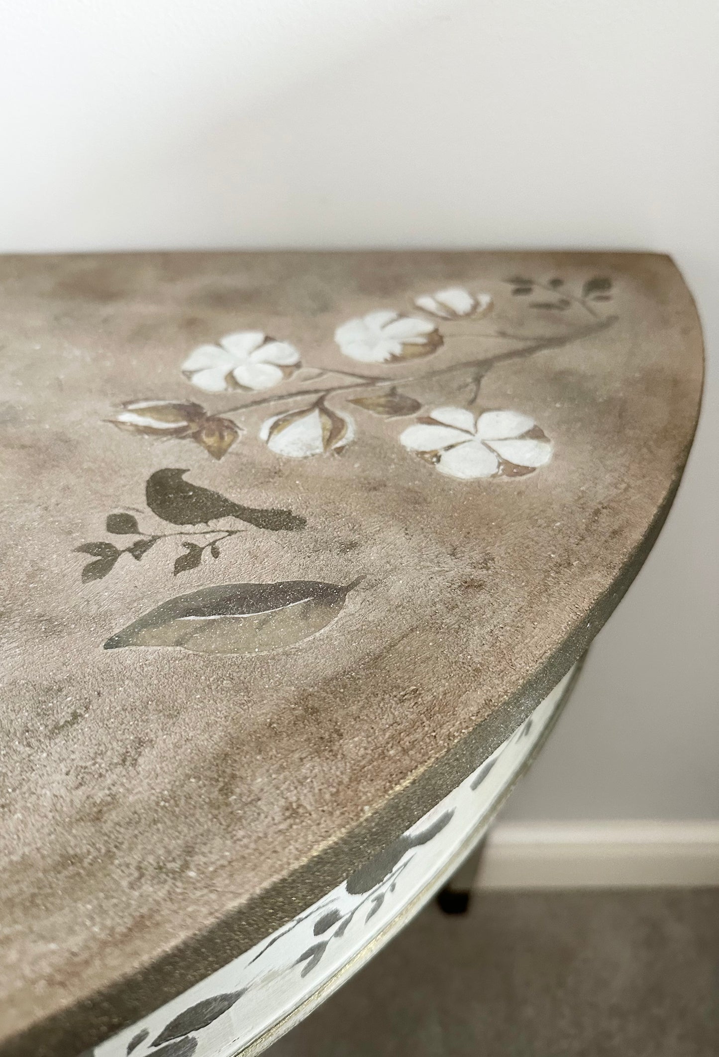 Rustic Half Moon Distressed Table