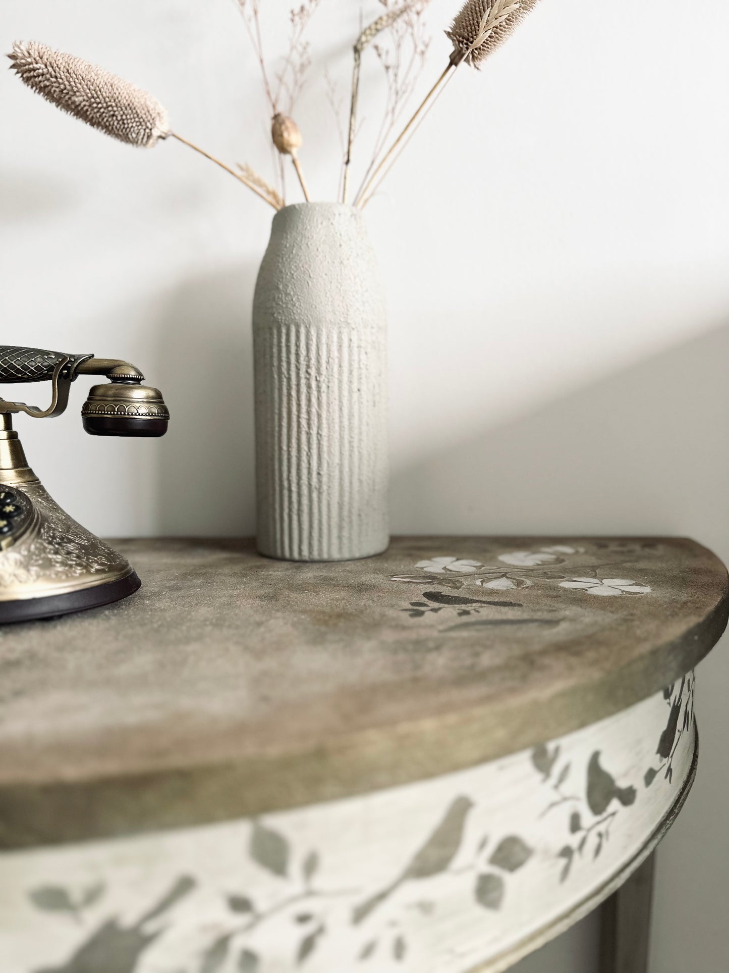 Rustic Half Moon Distressed Table