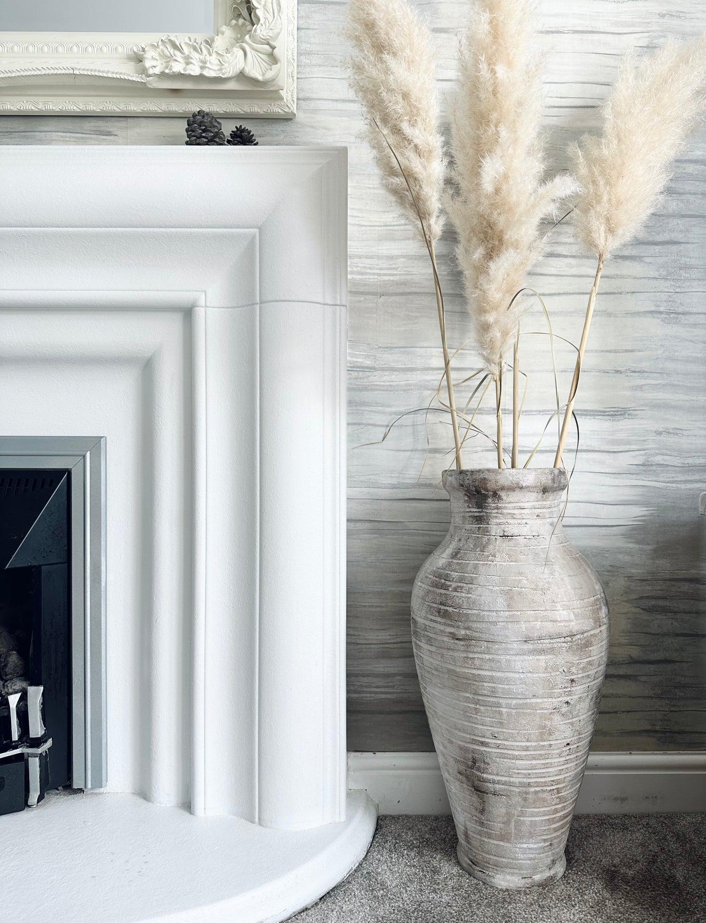 Floor Large Rustic Ribbed Vase