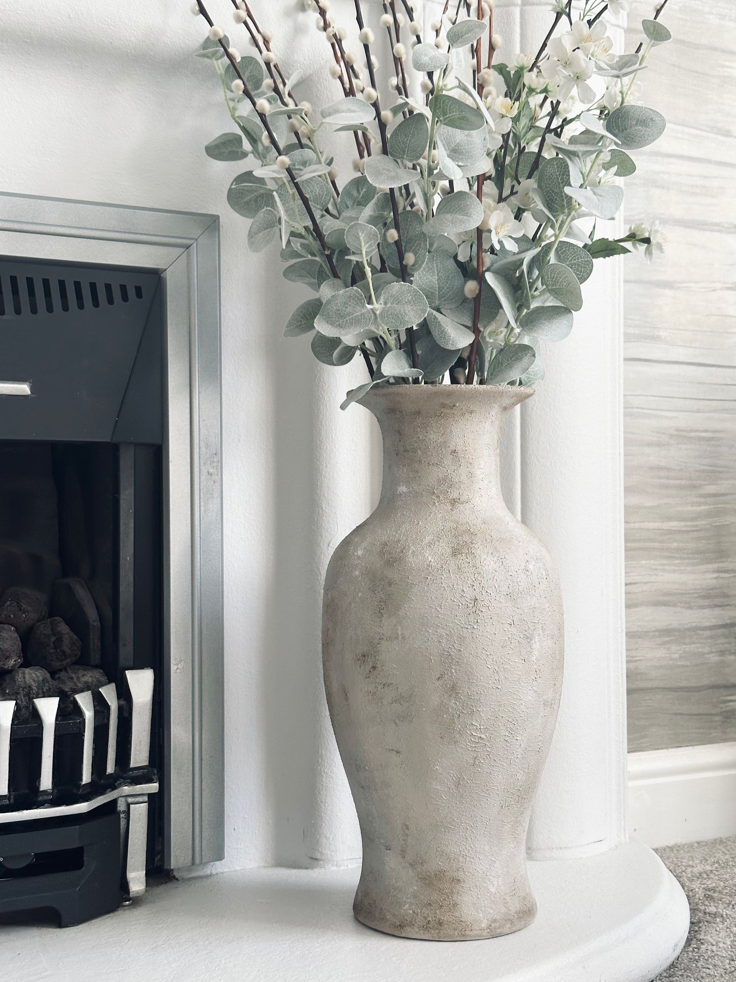 Contemporary Cream Rustic Vase