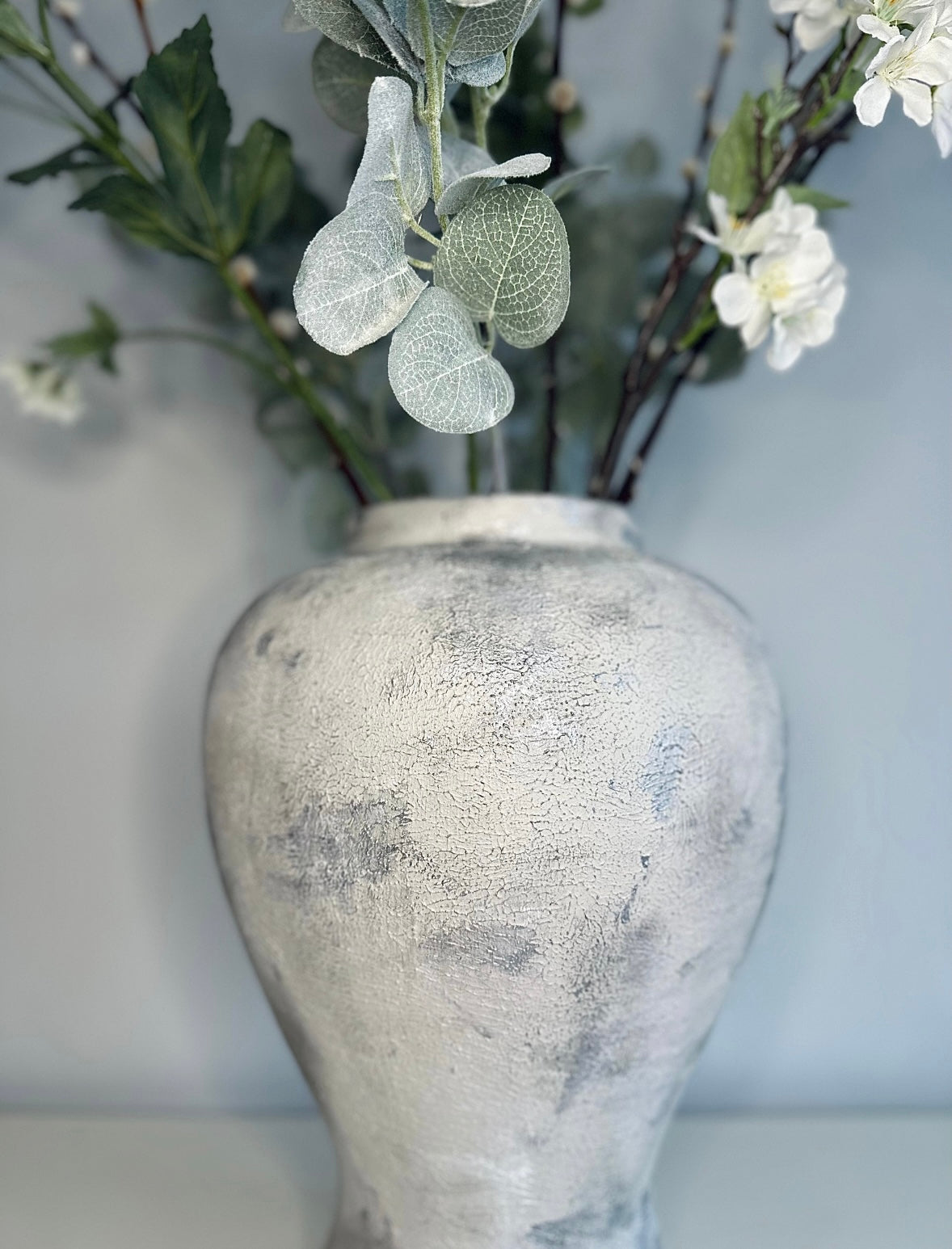 Contemporary Grey Stone effect vase