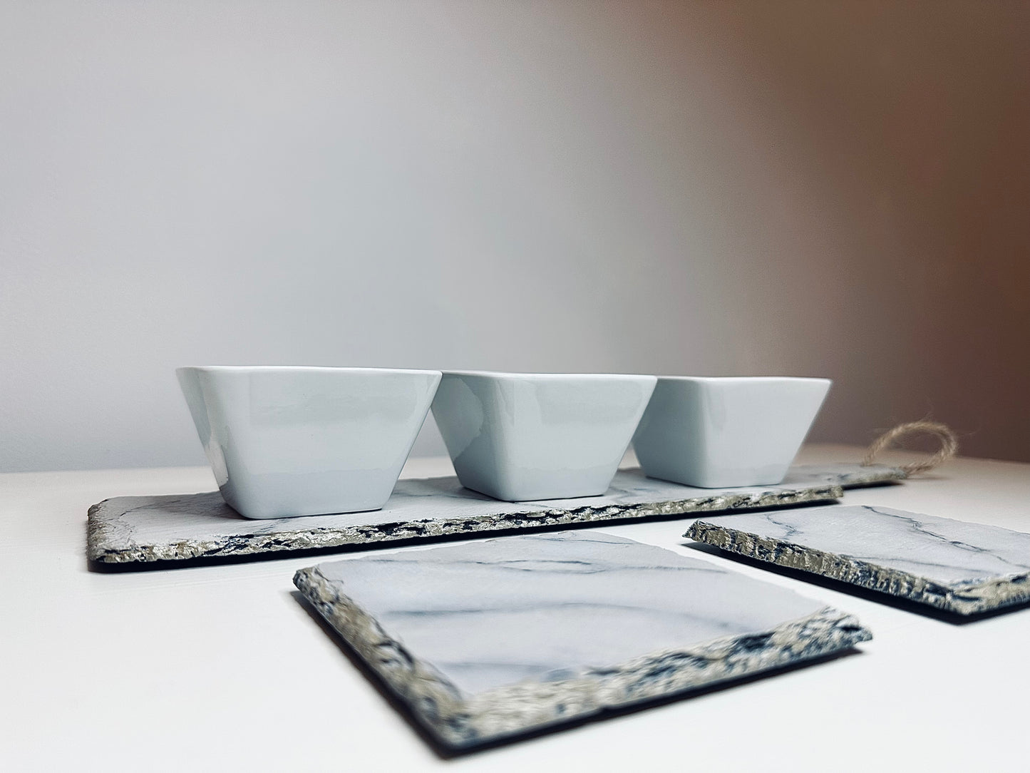 Marble Design Slate Tray