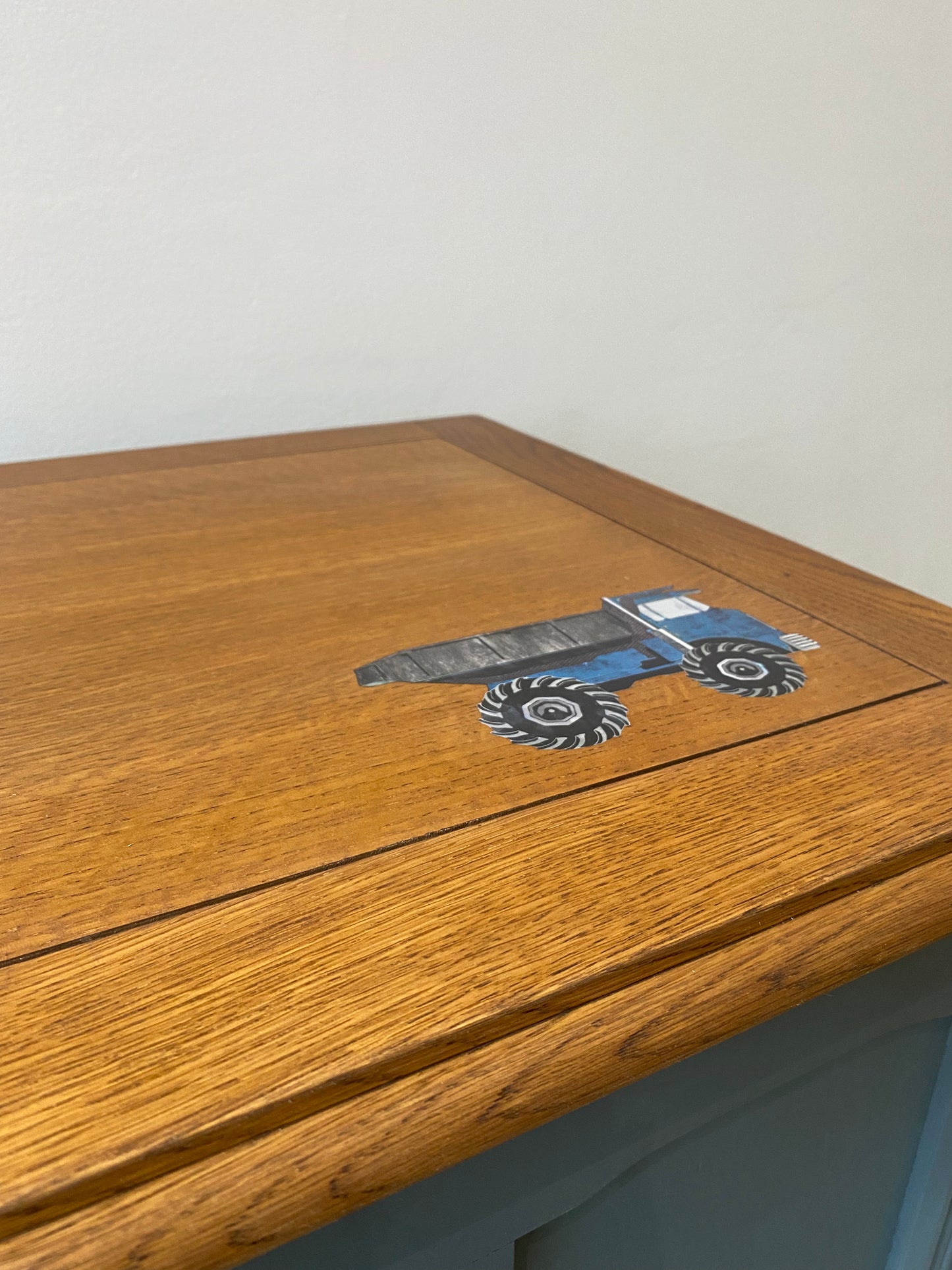 Blue Hand Painted Boys Toy Box