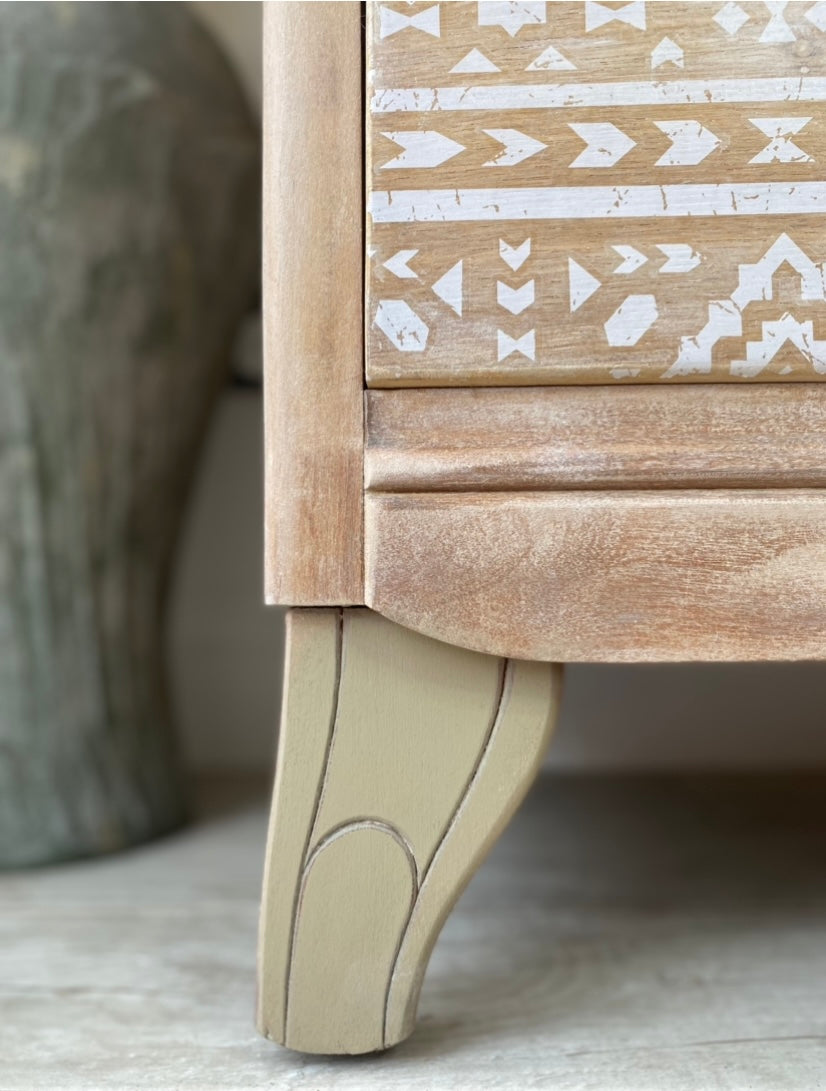 Raw Wood Boho Lebus Set of Drawers