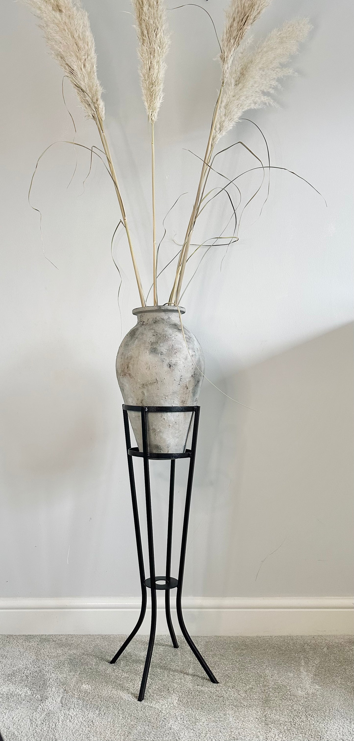 Distressed Vase in Stand