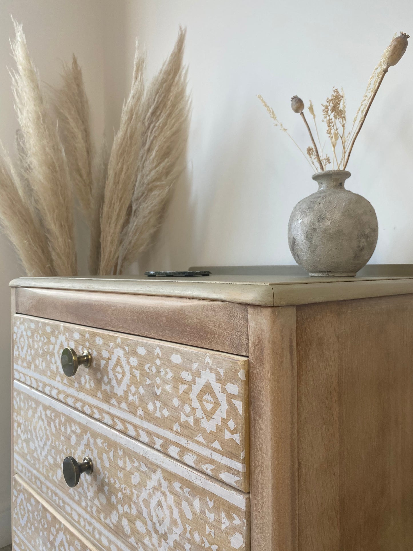 Raw Wood Boho Lebus Set of Drawers