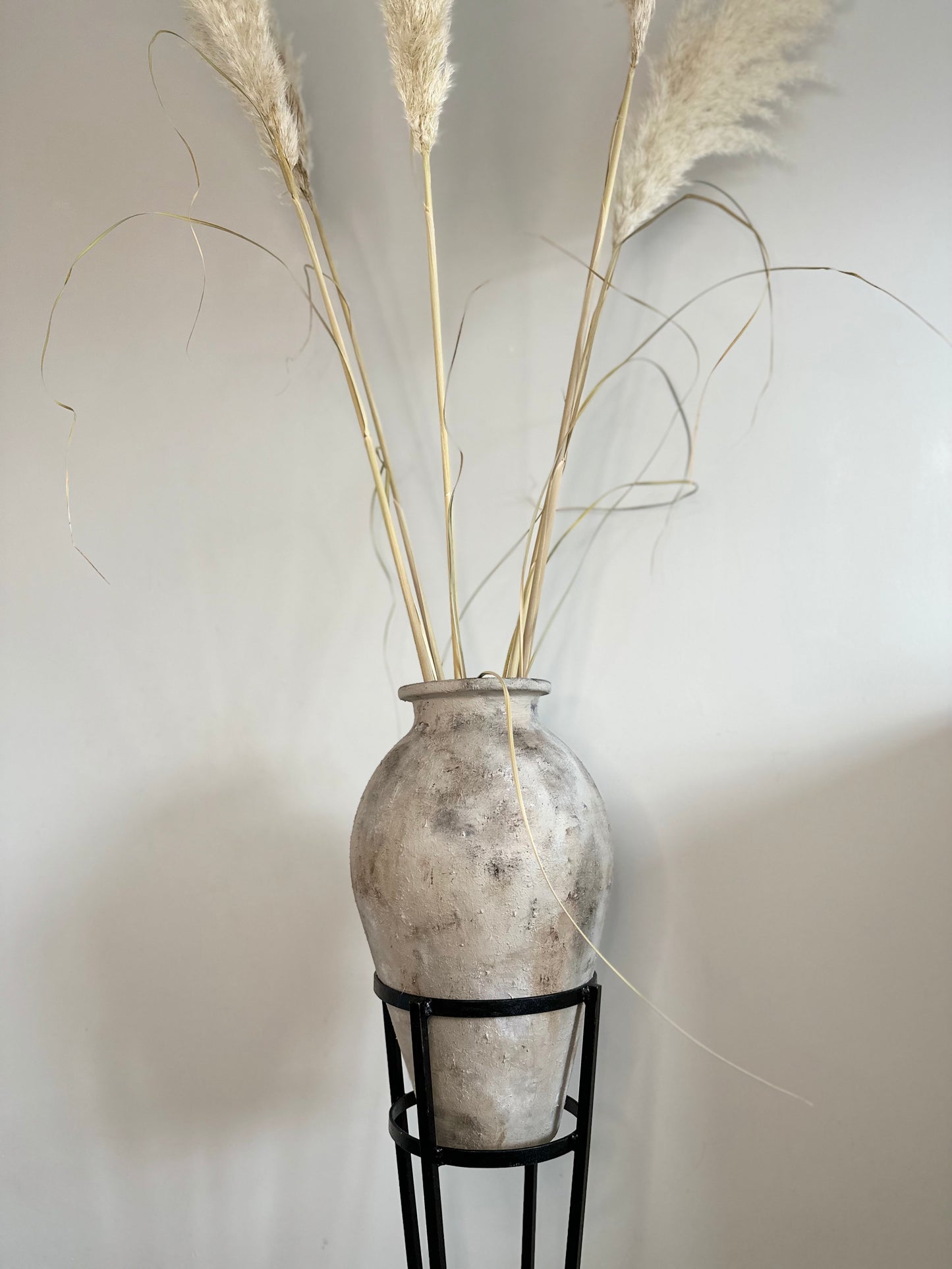 Distressed Vase in Stand