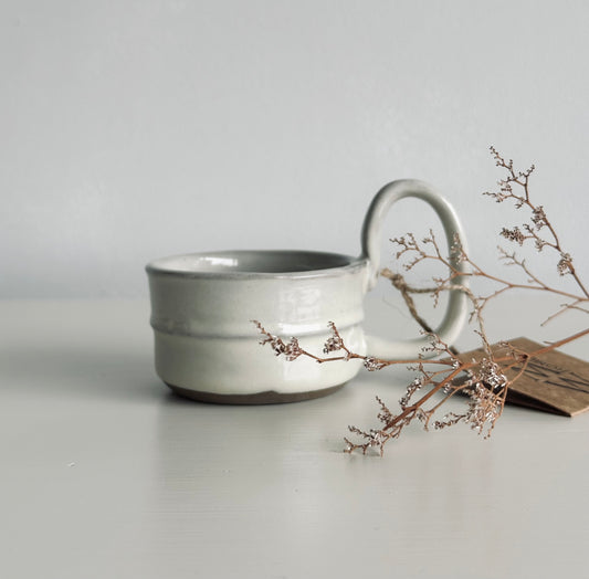 Stoneware Candle Cup- Milk White