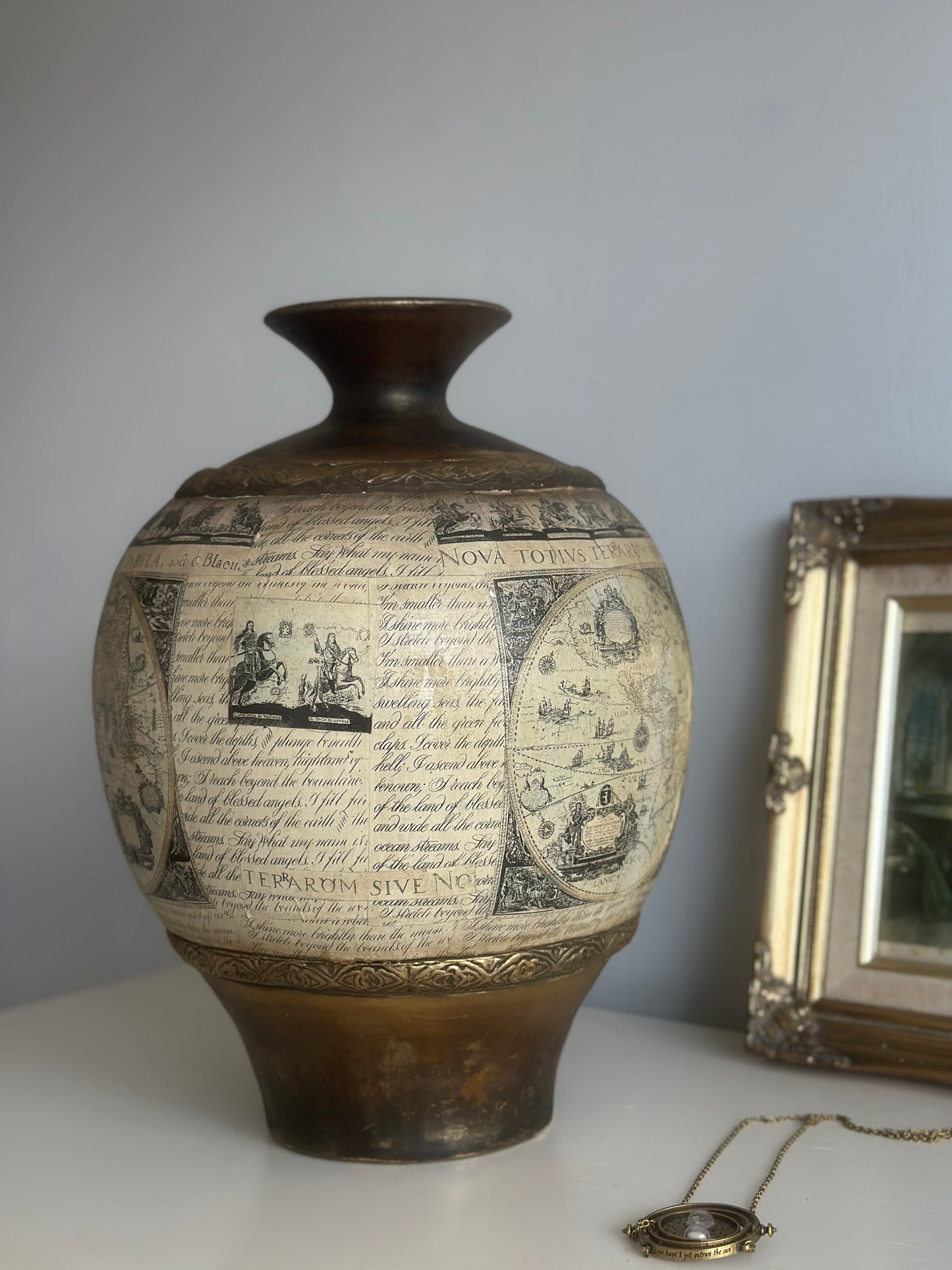 Greek Inspired Unique Script Vase