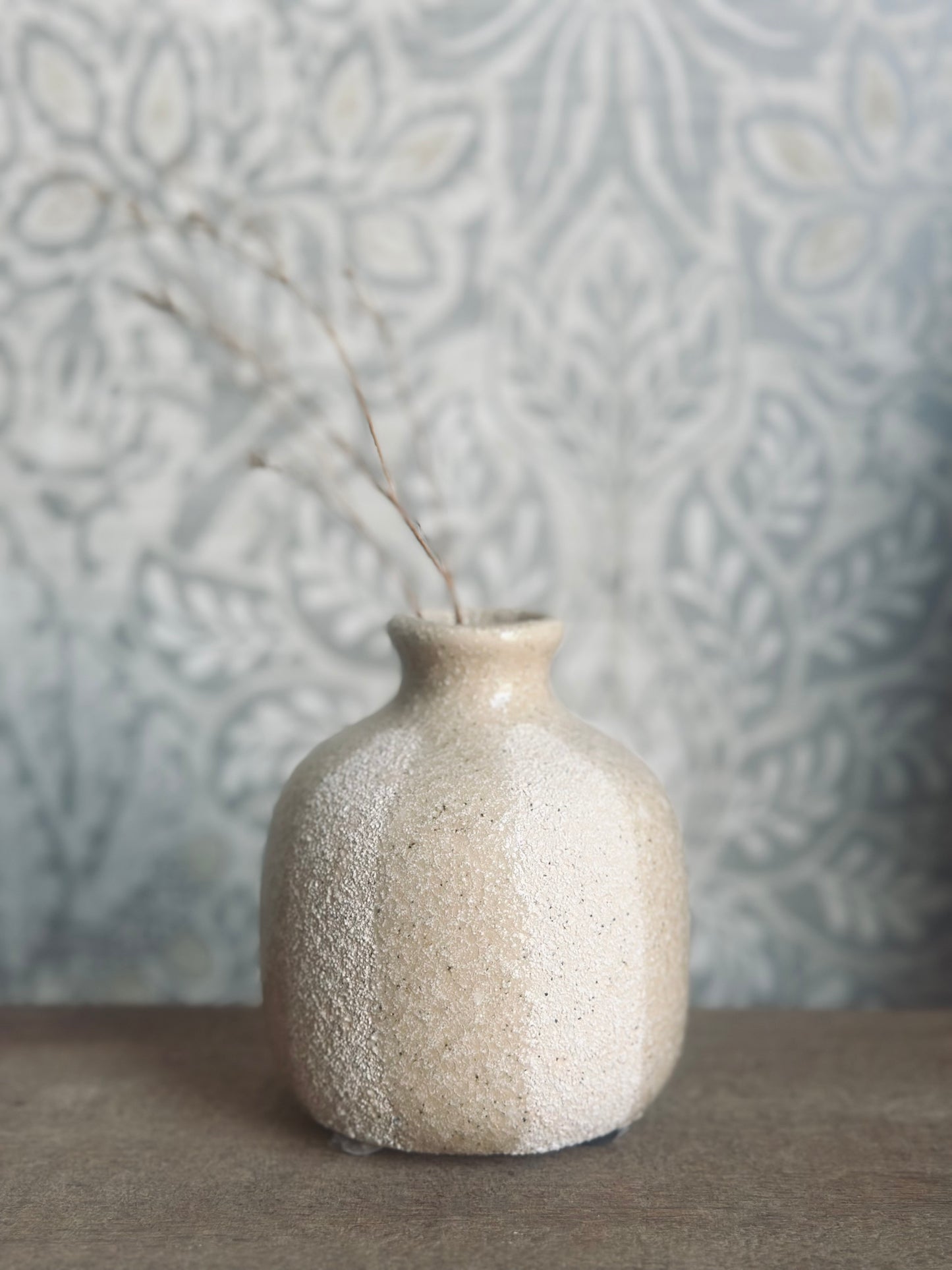 Set of Two Rustic Striped Bud Vase