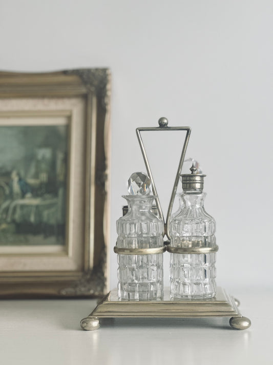 Stunning Vintage Cut Glass Bottle Set