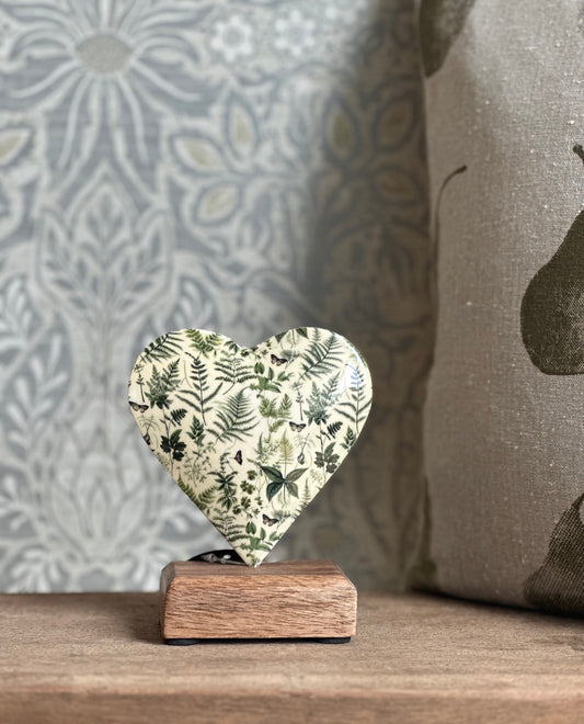 Wooden Green Love Heart Ornament
