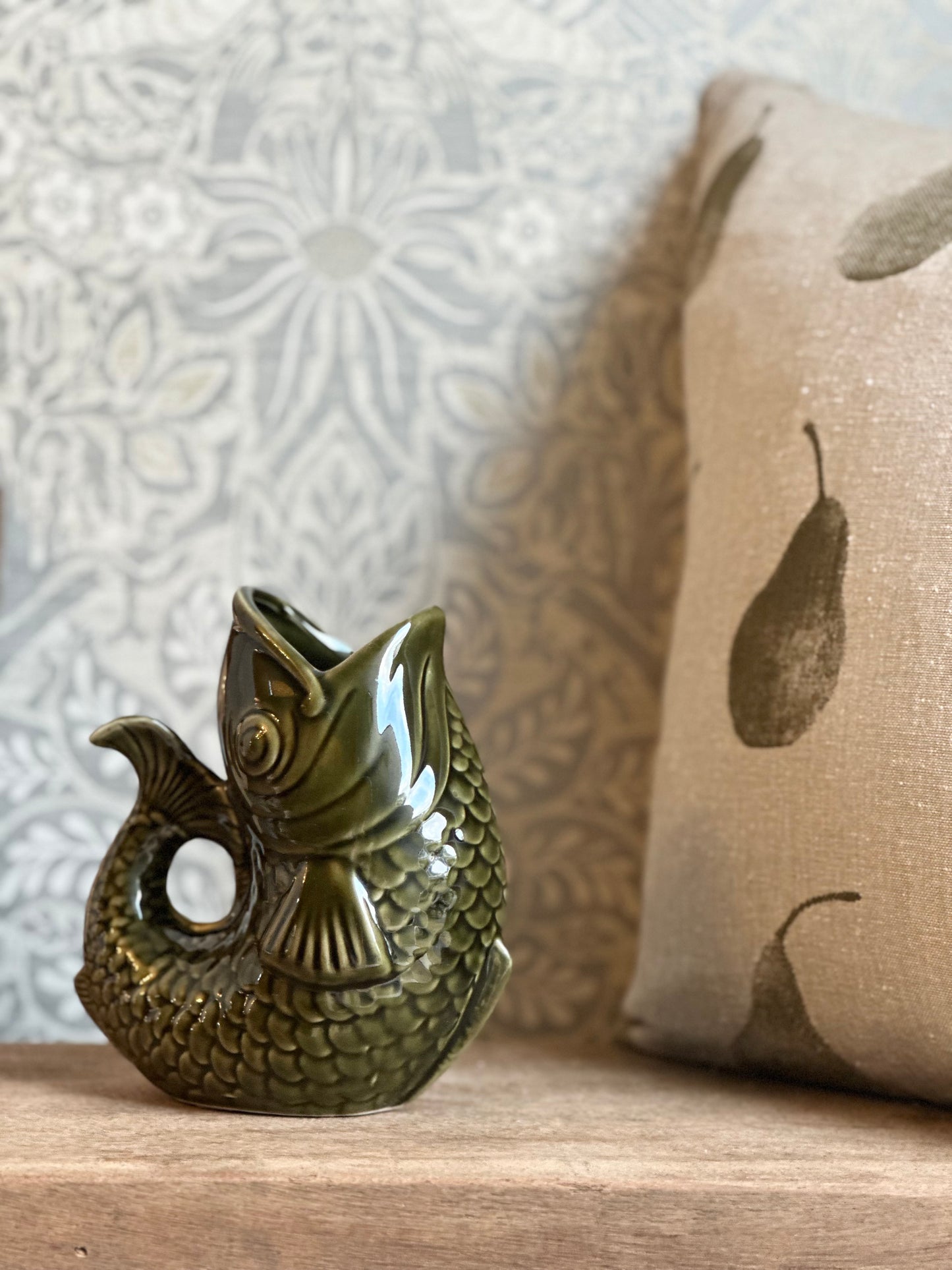 Dark Green Fish Vase