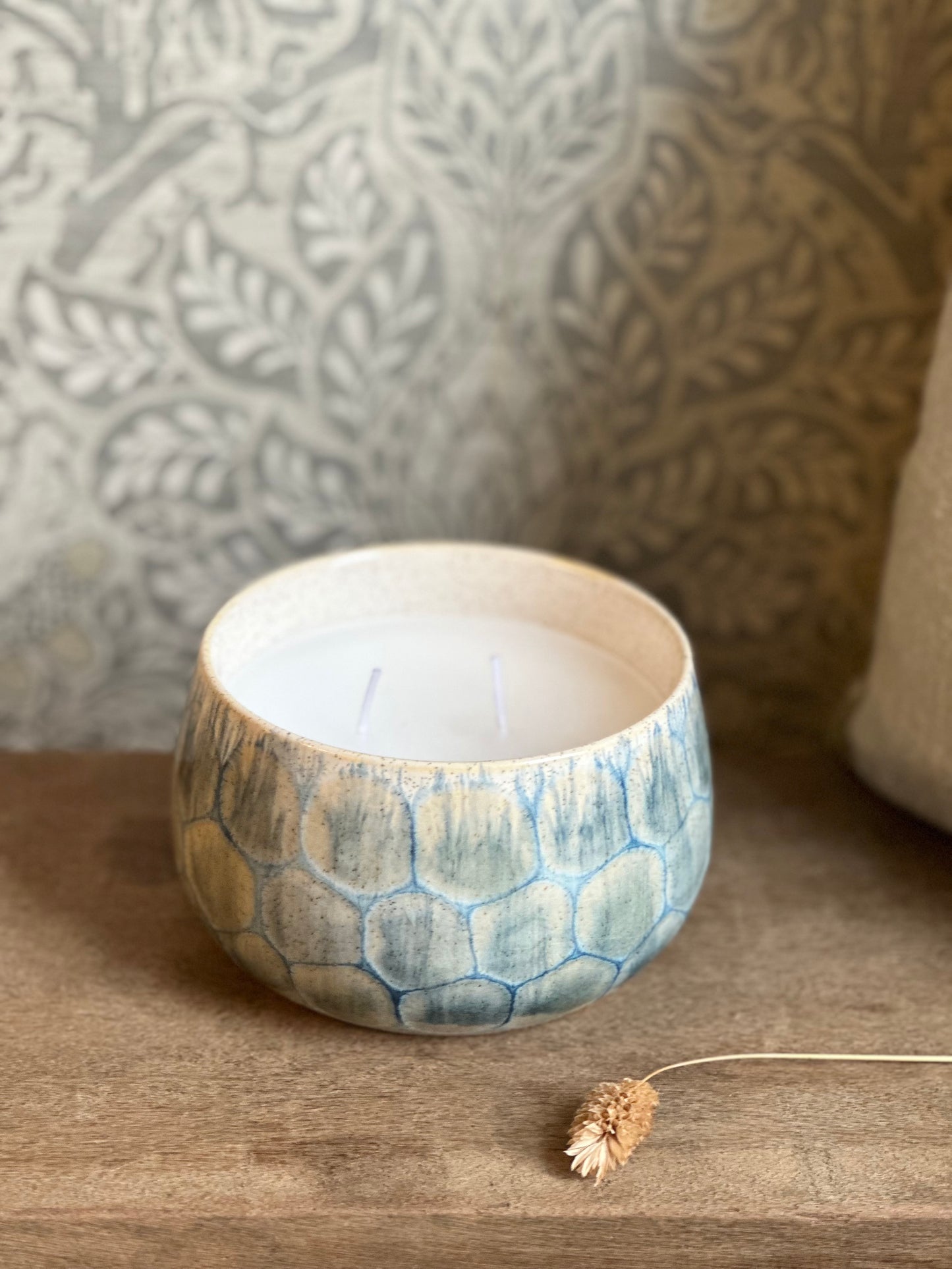 Linen Fresh Reactive Glaze Ceramic Candle