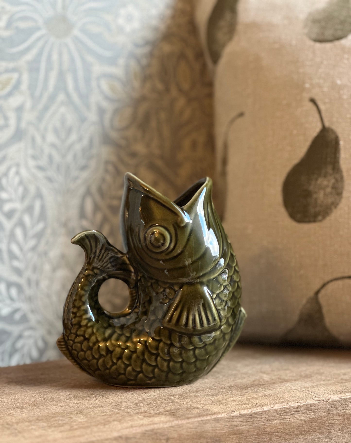 Dark Green Fish Vase