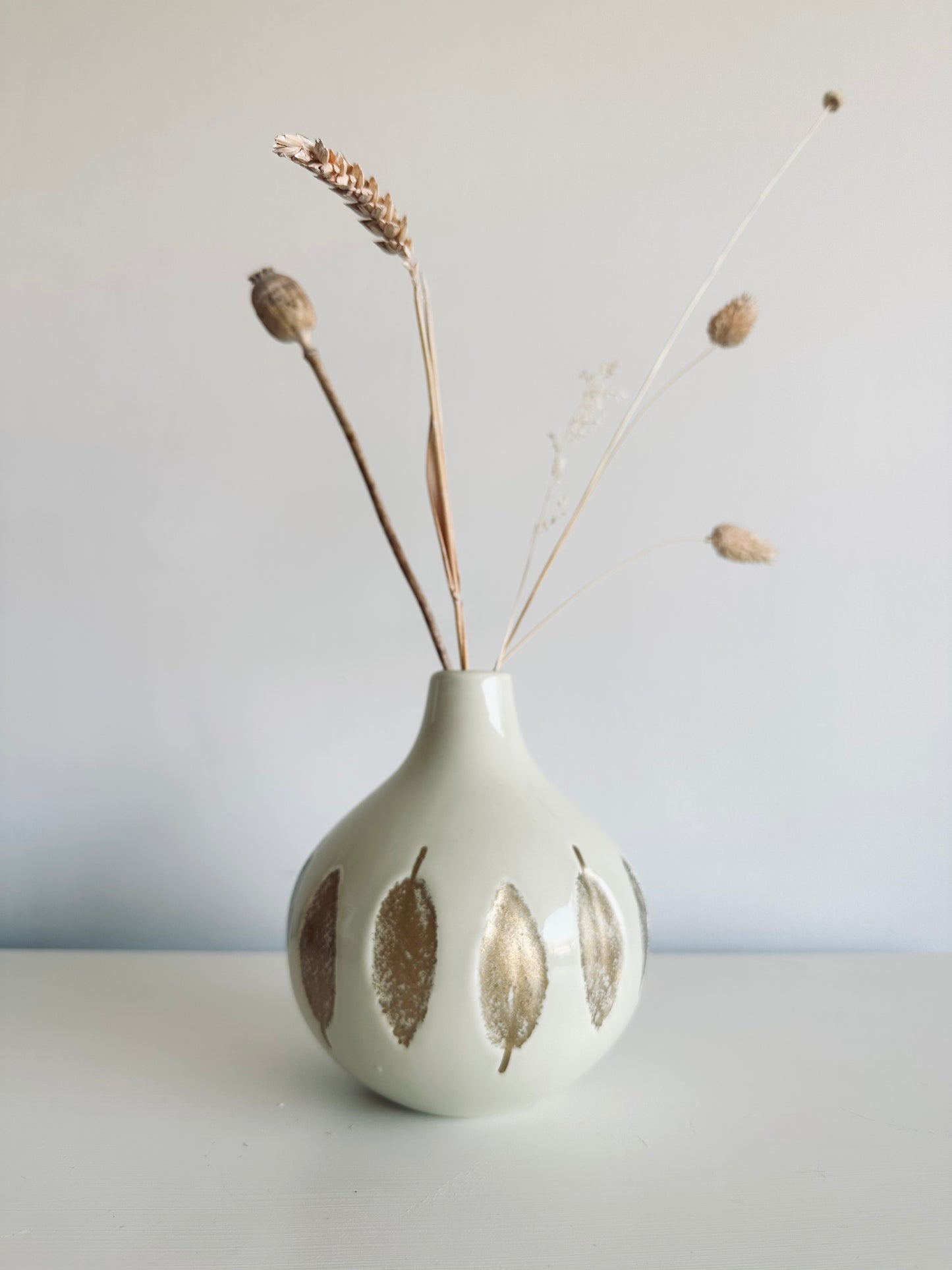 Leaf Design Bud Vase